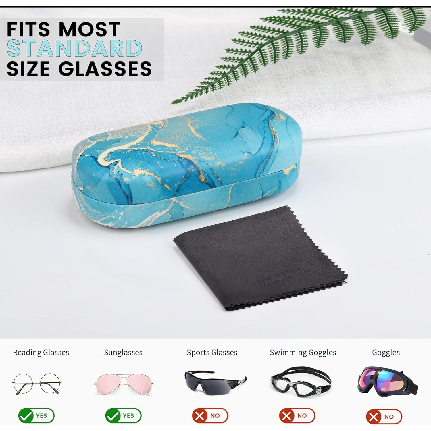 Molshine Funda Dura para Gafas de Sol Grande Cian