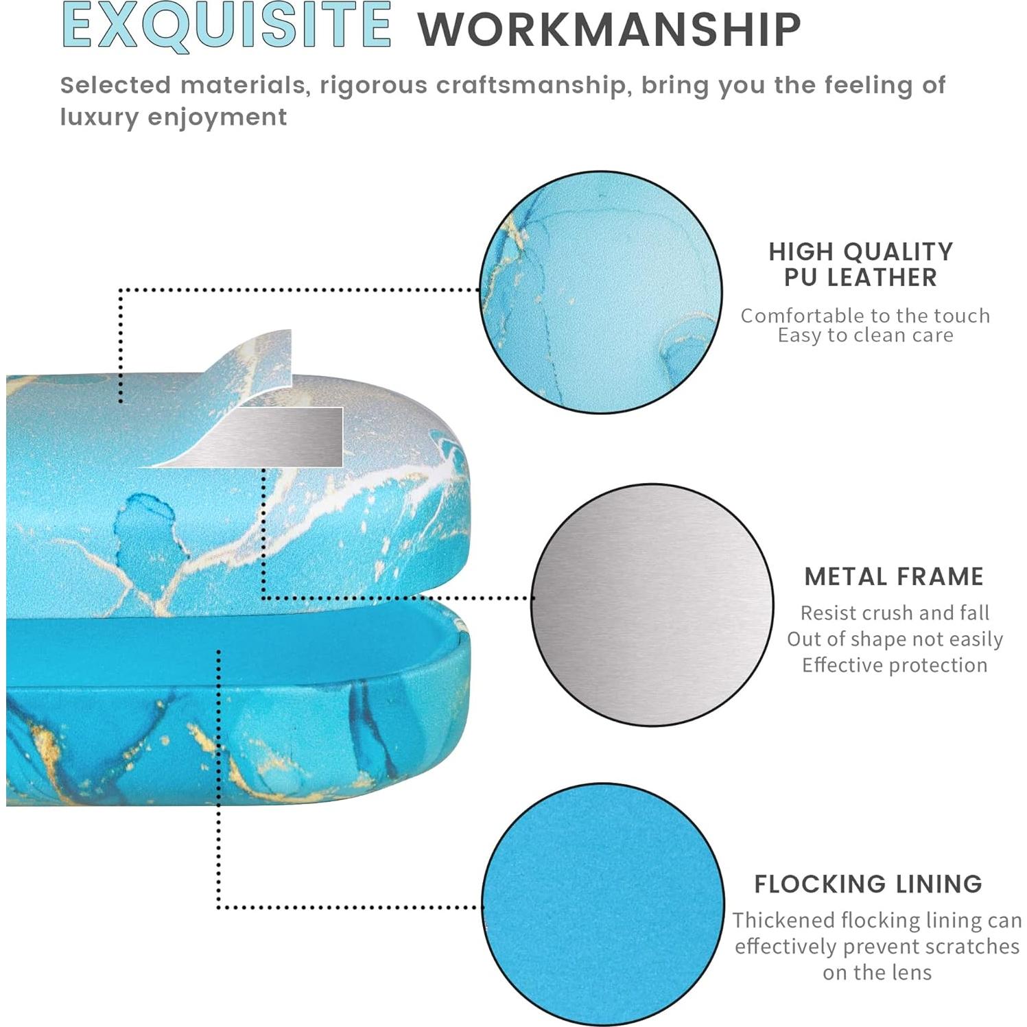 Molshine Funda Dura para Gafas de Sol Grande Cian