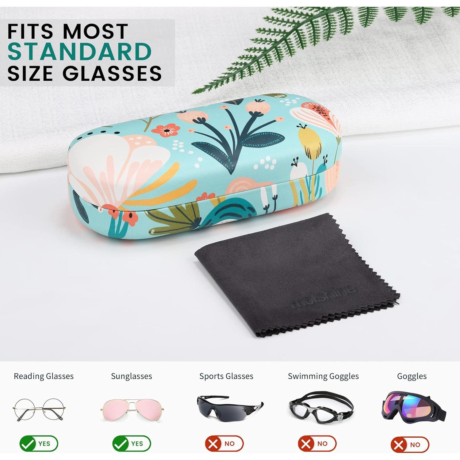 Molshine Funda Dura para Gafas de Sol Verde 15.6x7x4.1cm