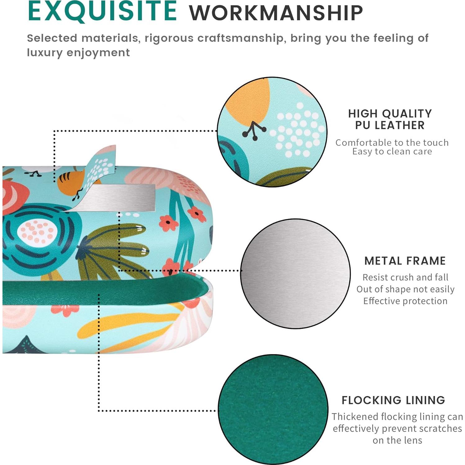 Molshine Funda Dura para Gafas de Sol Verde 15.6x7x4.1cm