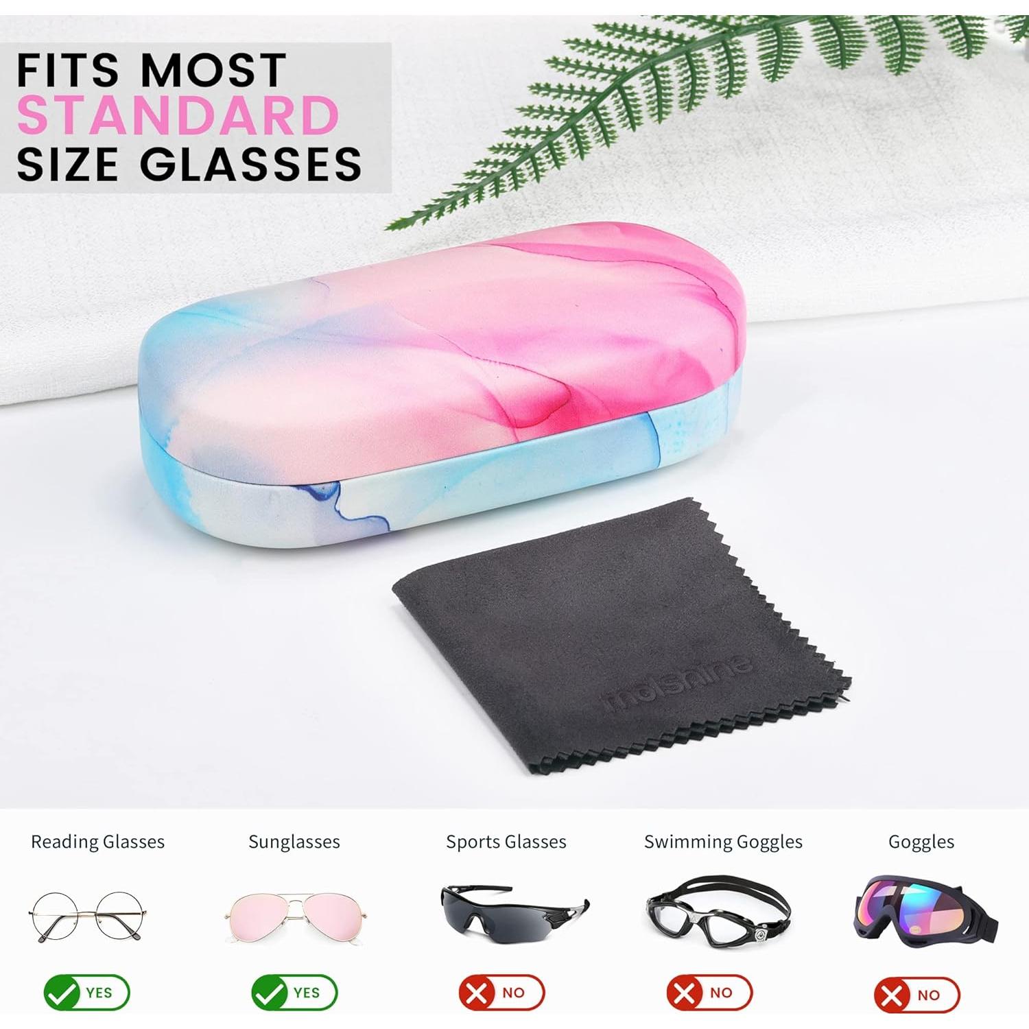 Funda Dura Molshine para Gafas de Sol Rosa Pálido 15.6x7cm