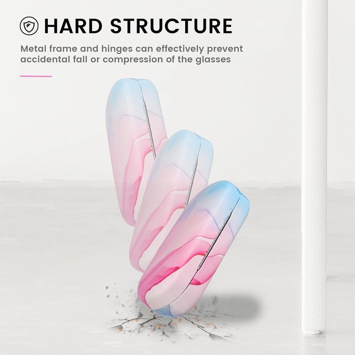 Funda Dura Molshine para Gafas de Sol Rosa Pálido 15.6x7cm