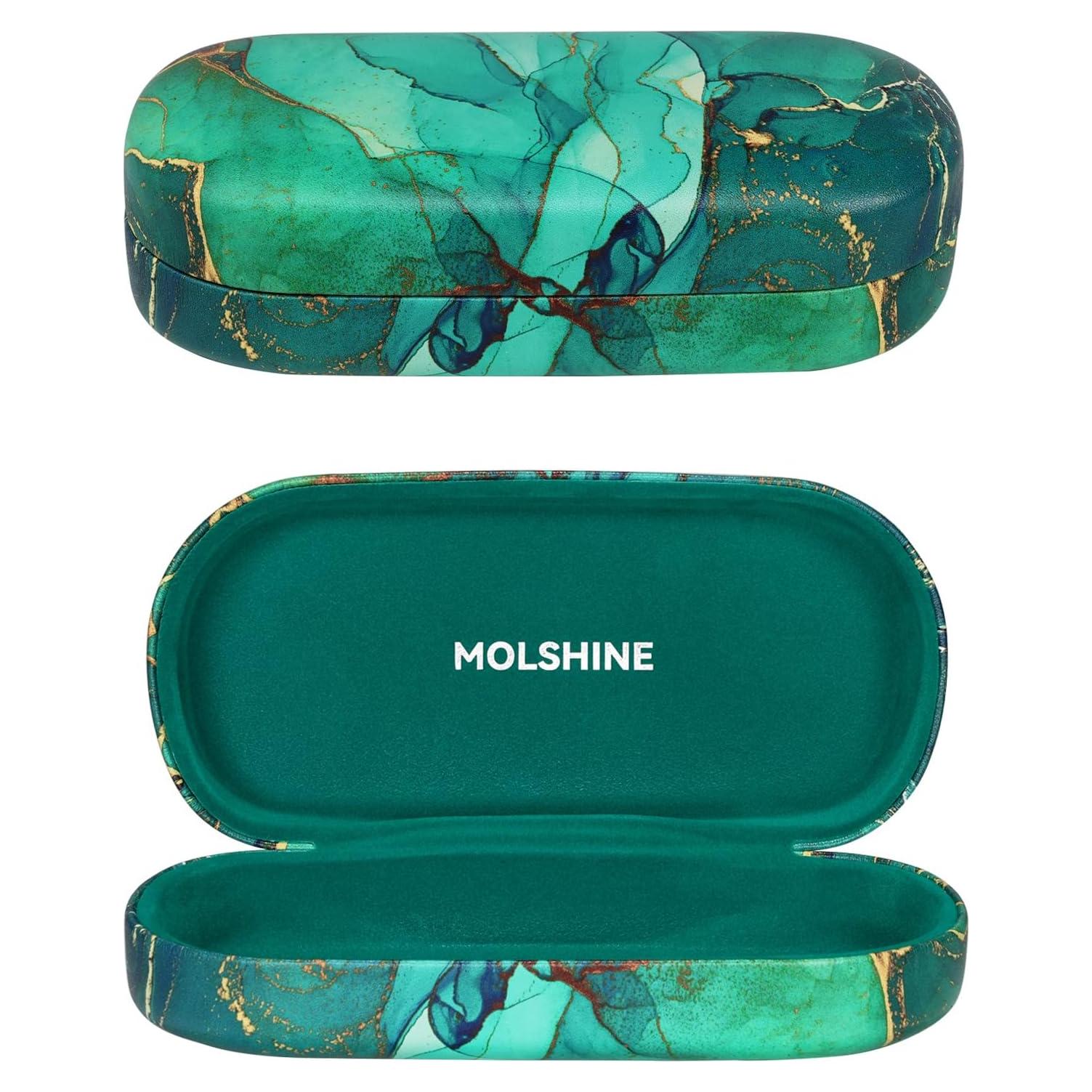 Funda Dura Molshine para Gafas Grande Verde Esmeralda
