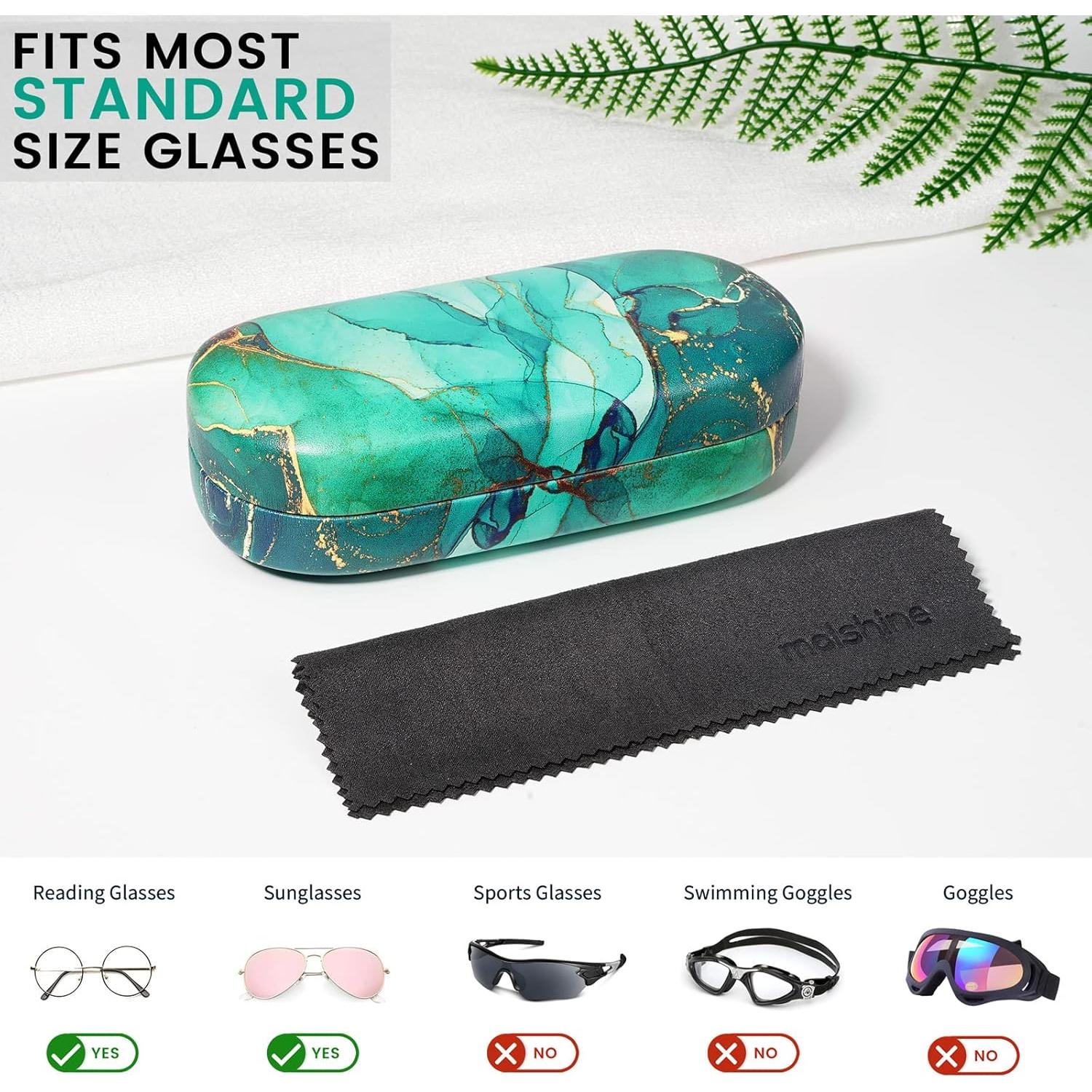 Funda Dura Molshine para Gafas Grande Verde Esmeralda