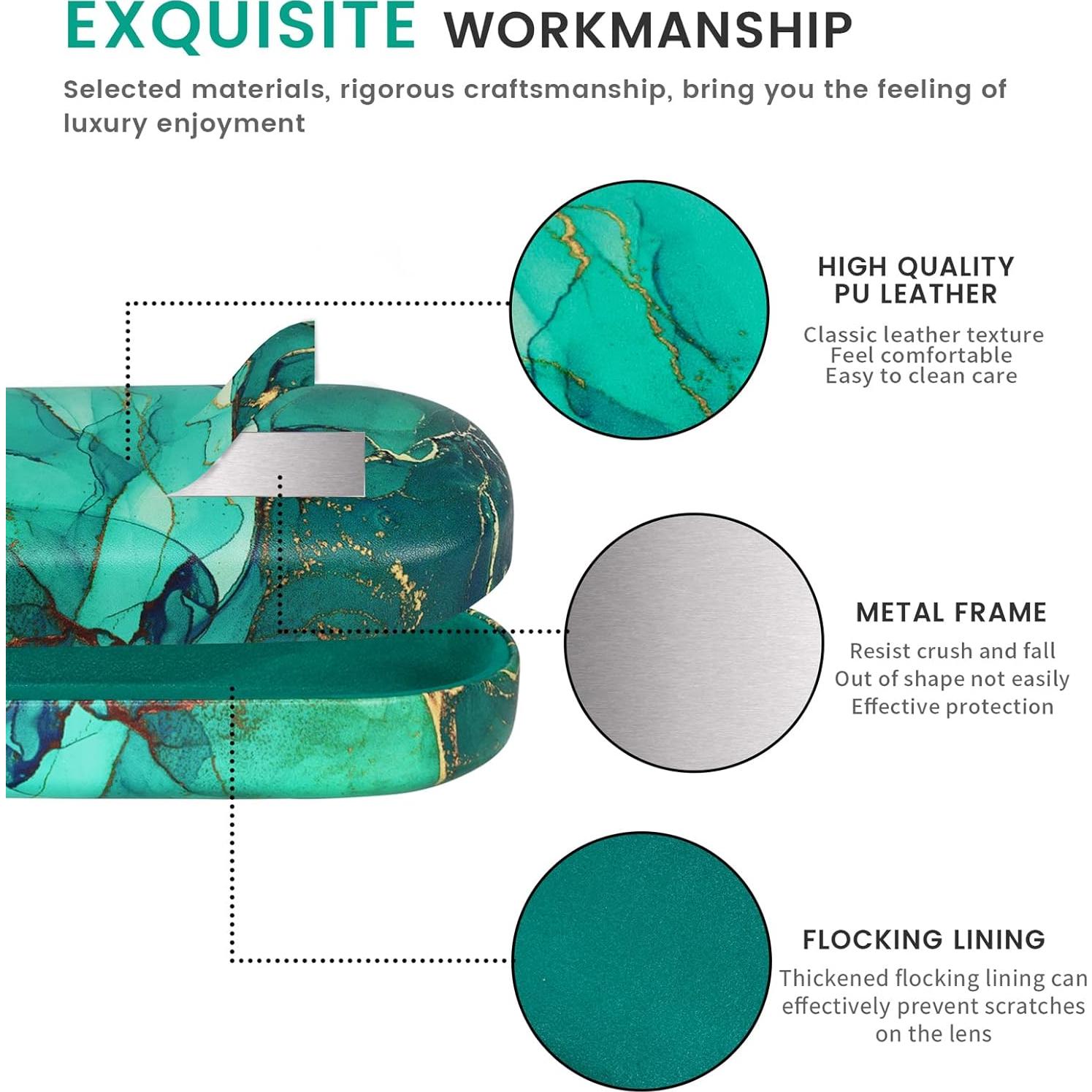 Funda Dura Molshine para Gafas Grande Verde Esmeralda