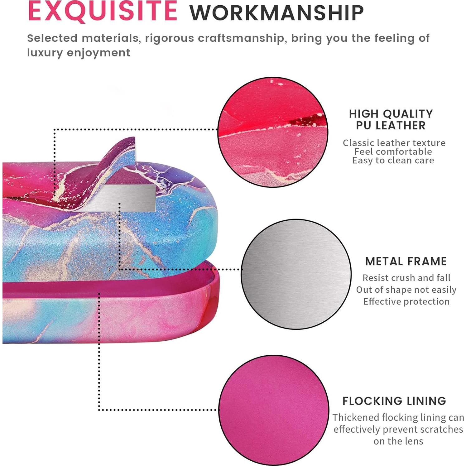 Molshine Funda Dura para Gafas de Sol Rosa 15.6x7x4.1cm