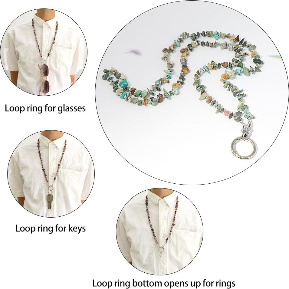 Cadena para Gafas LuReen con Soporte para Anillos 73.66 cm