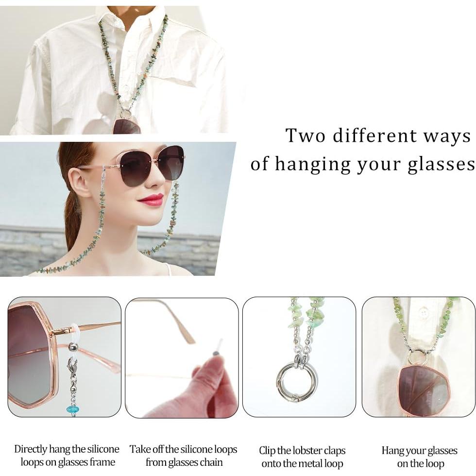 Cadena para Gafas LuReen con Soporte para Anillos 73.66 cm