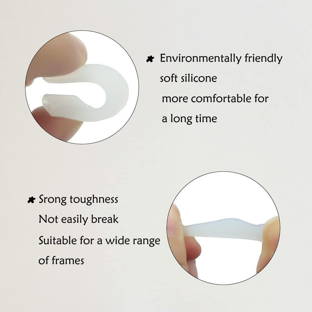 20 Pares Sujetadores Silicona Blanca Antideslizantes Gafas