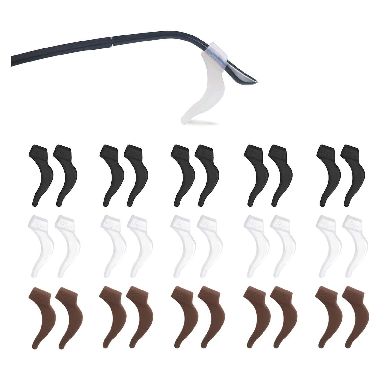 15 Pares Ganchos Antideslizantes Silicona para Gafas 3 Colores