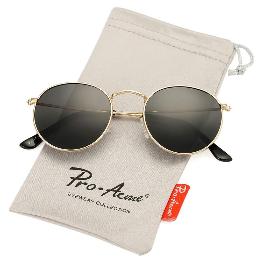 Gafas de Sol Redondas Polarizadas Pro Acme para Mujeres - Marco Dorado