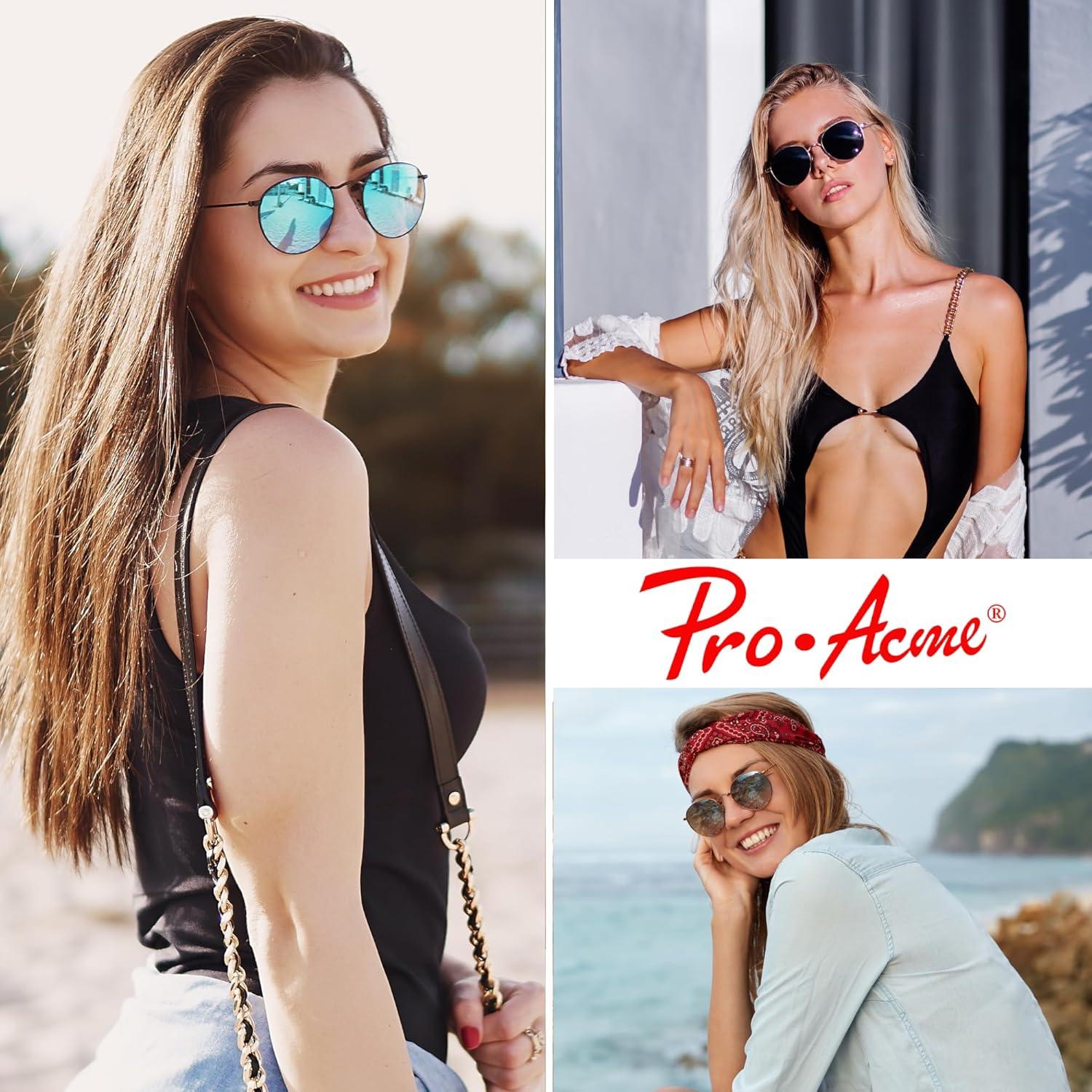 Gafas de Sol Redondas Polarizadas Pro Acme para Mujeres - Marco Dorado
