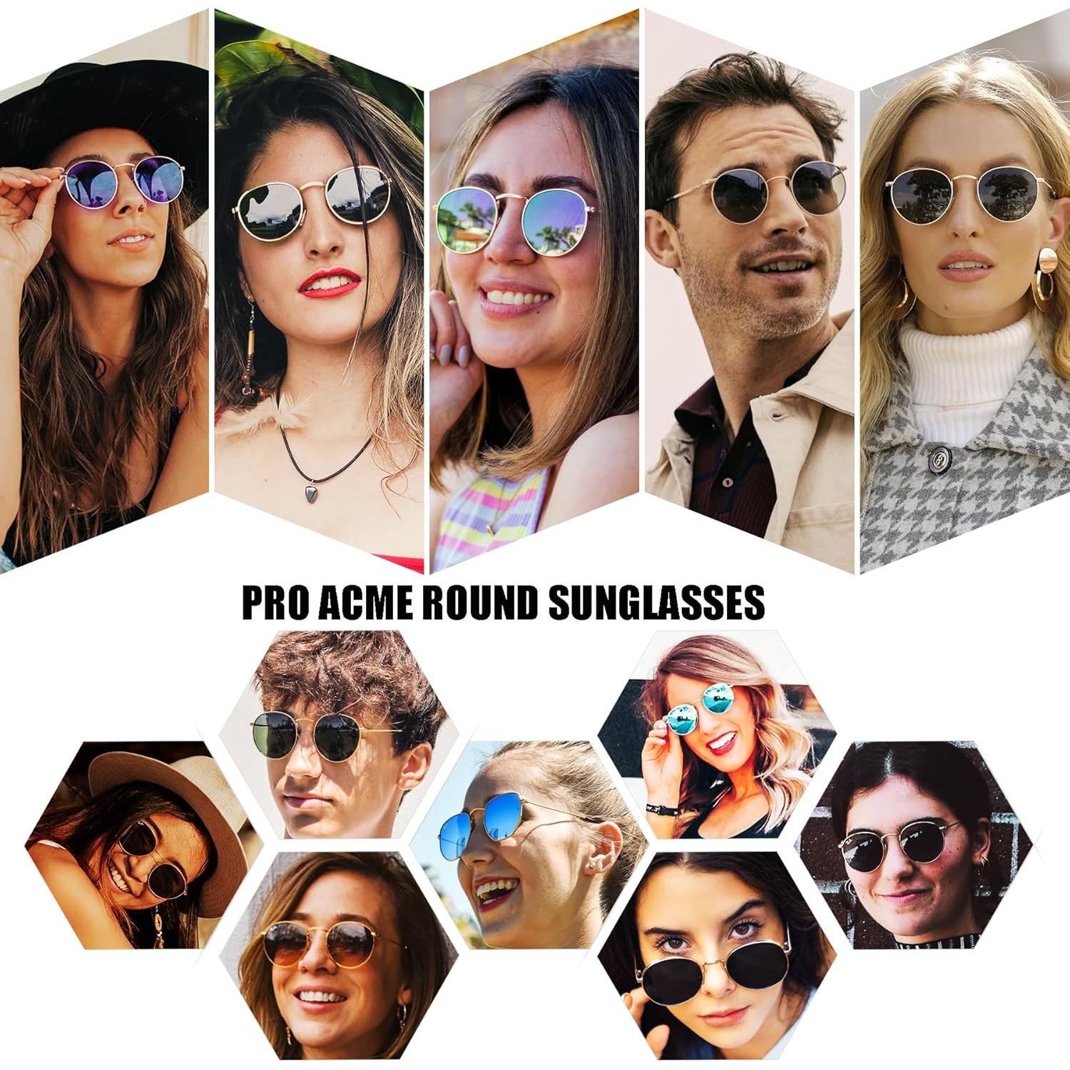 Gafas de Sol Redondas Polarizadas Pro Acme para Mujeres - Marco Dorado