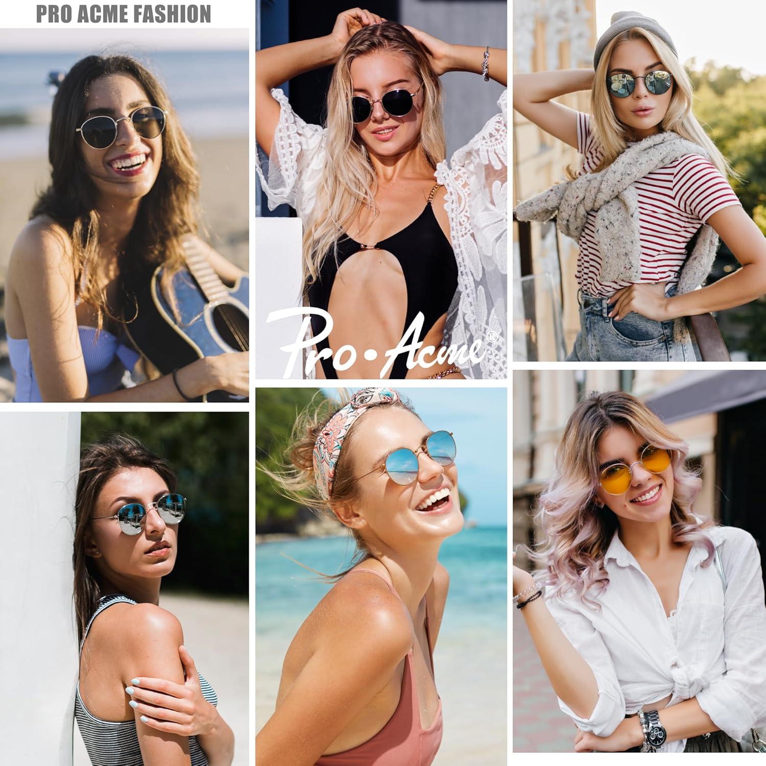 Gafas de Sol Redondas Polarizadas Pro Acme para Mujeres - Marco Dorado