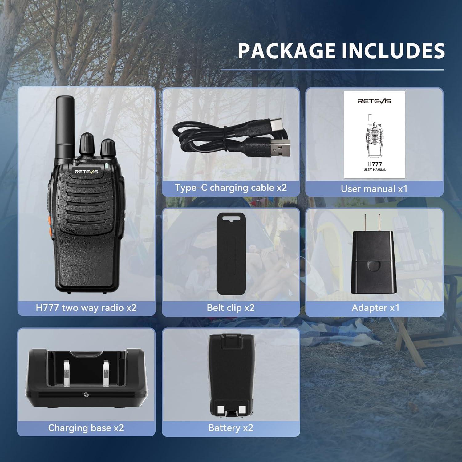 Walkie Talkies Retevis H-777 Recargables 2 Vías Largo Alcance