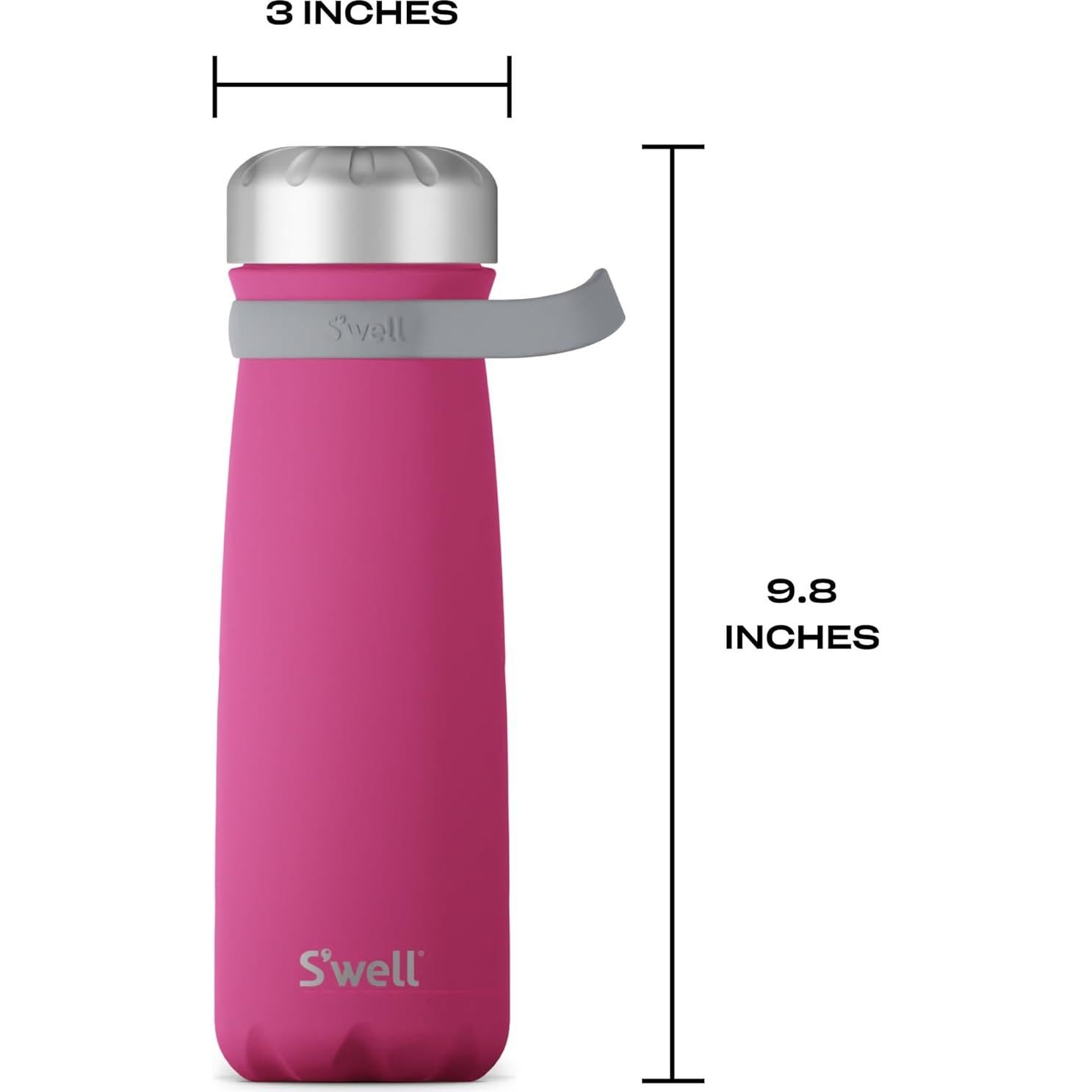 Botella Térmica S'well Viajero 24oz Rosa Azalea Aislada