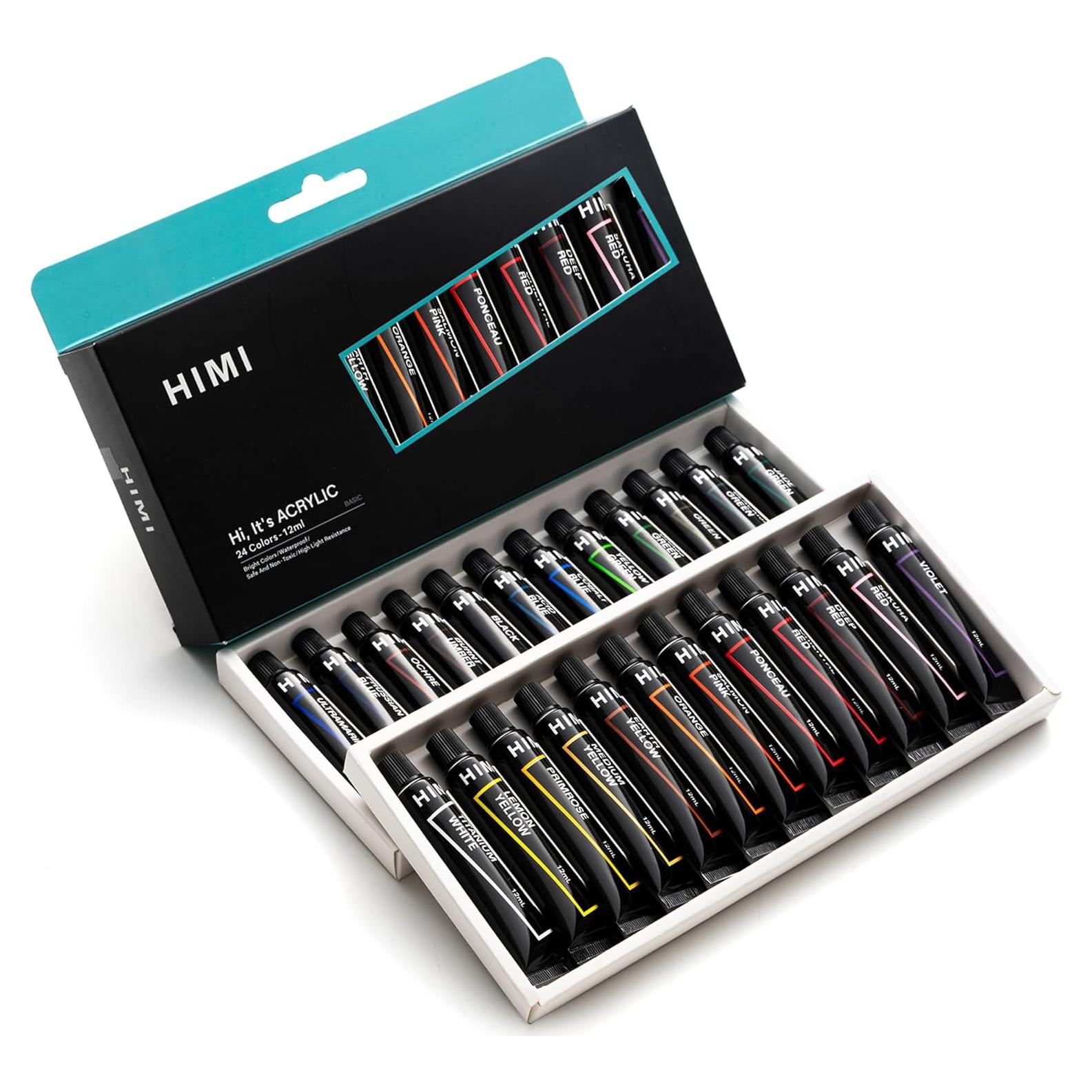 Tuberías de Pintura Acrílica HIMI 24 Colores 12ml No Tóxica