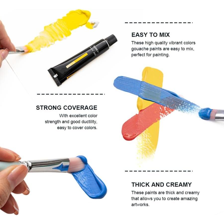 Tuberías de Pintura Acrílica HIMI 24 Colores 12ml No Tóxica