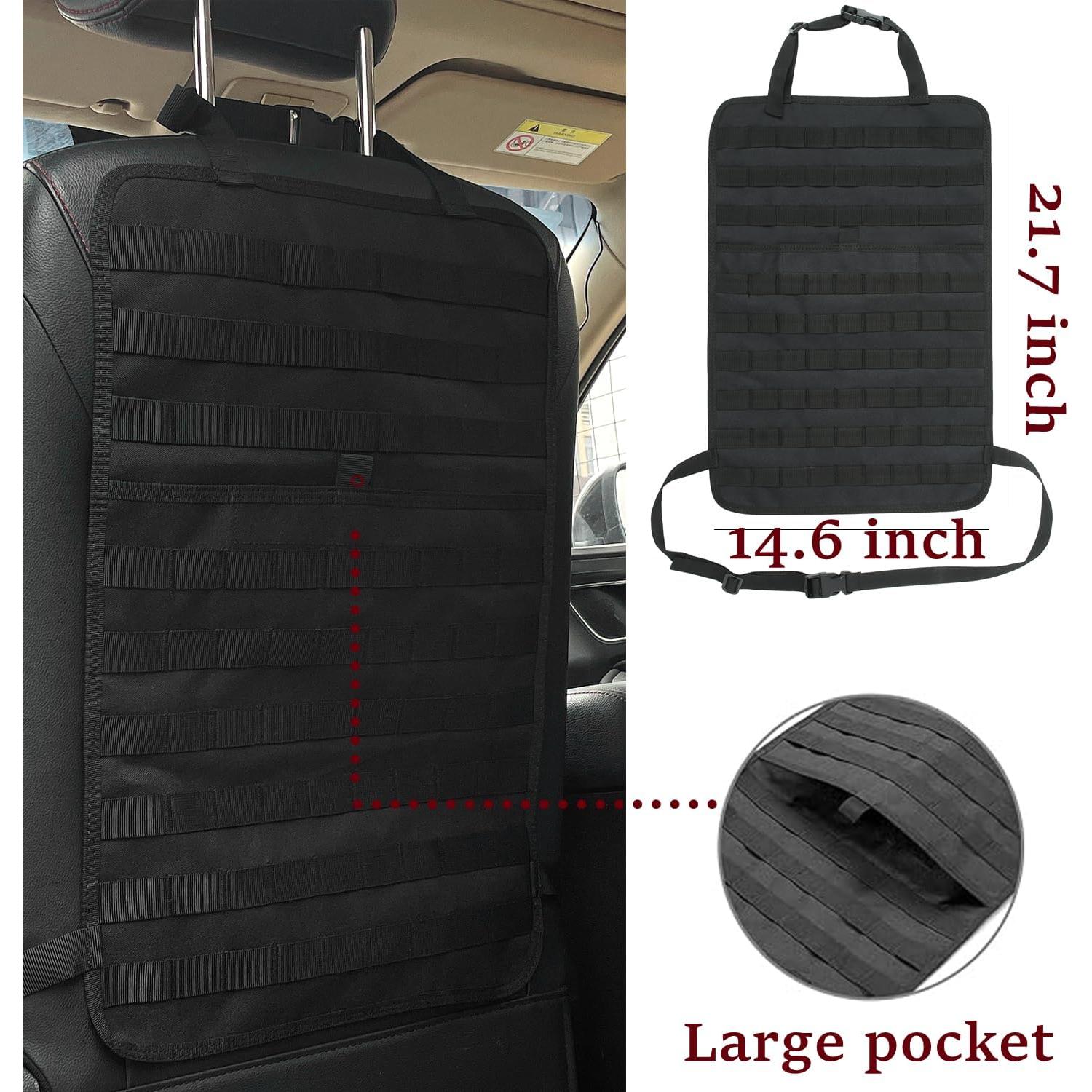Organizador de Asiento Táctico Molle Katadem 6 Bolsas Negro
