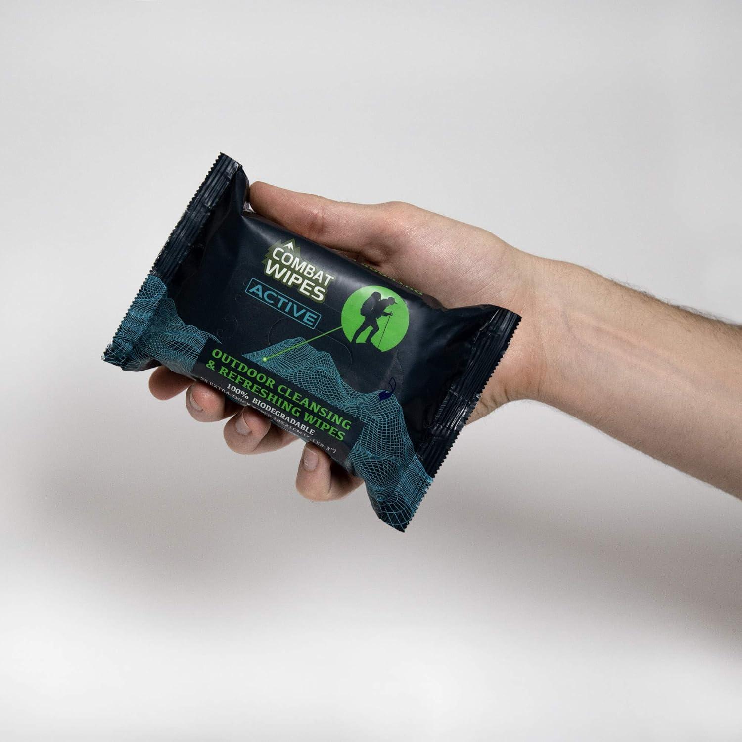 Combat Wipes ACTIVE Toallitas Húmedas Biodegradables 25 Pzas