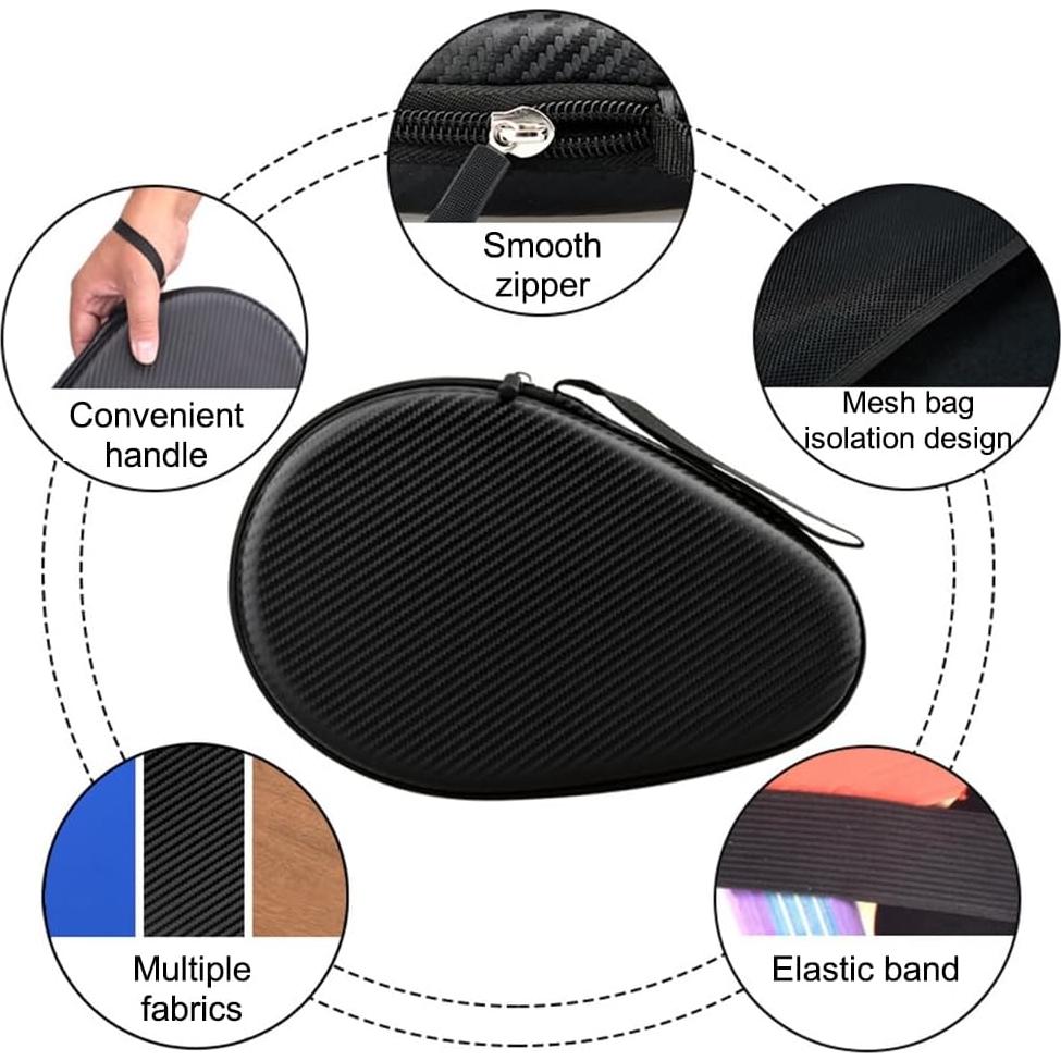 Funda Dura para Raquetas de Tenis de Mesa MiOYOOW - Almacenamiento 2 Raquetas