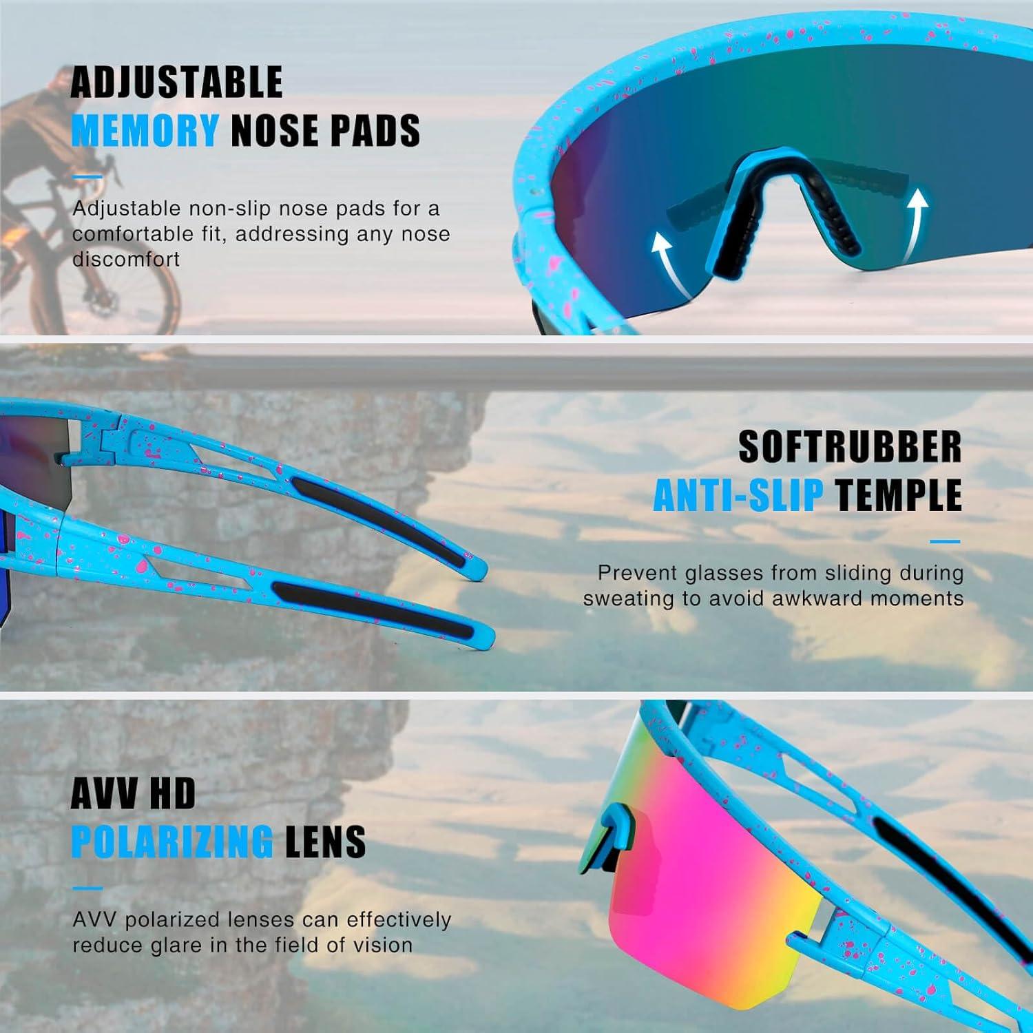 Gafas de sol AVV Baseball - Ciclismo UV400 Unisex Azul/Rosa