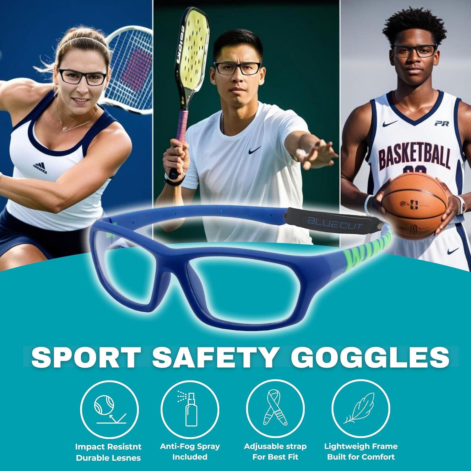 Gafas de Protección Deportiva Blue Cut Antivaho Verde Azul