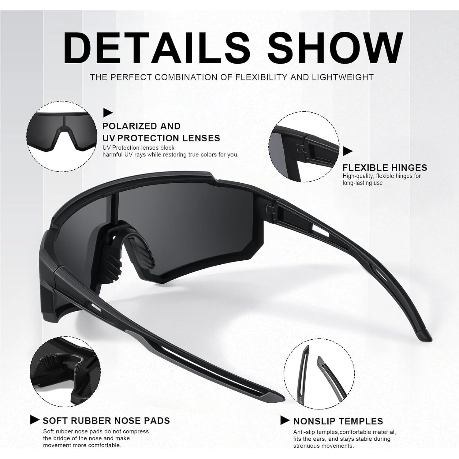 Gafas de sol deportivas TURBOPEP con lentes polarizados UV