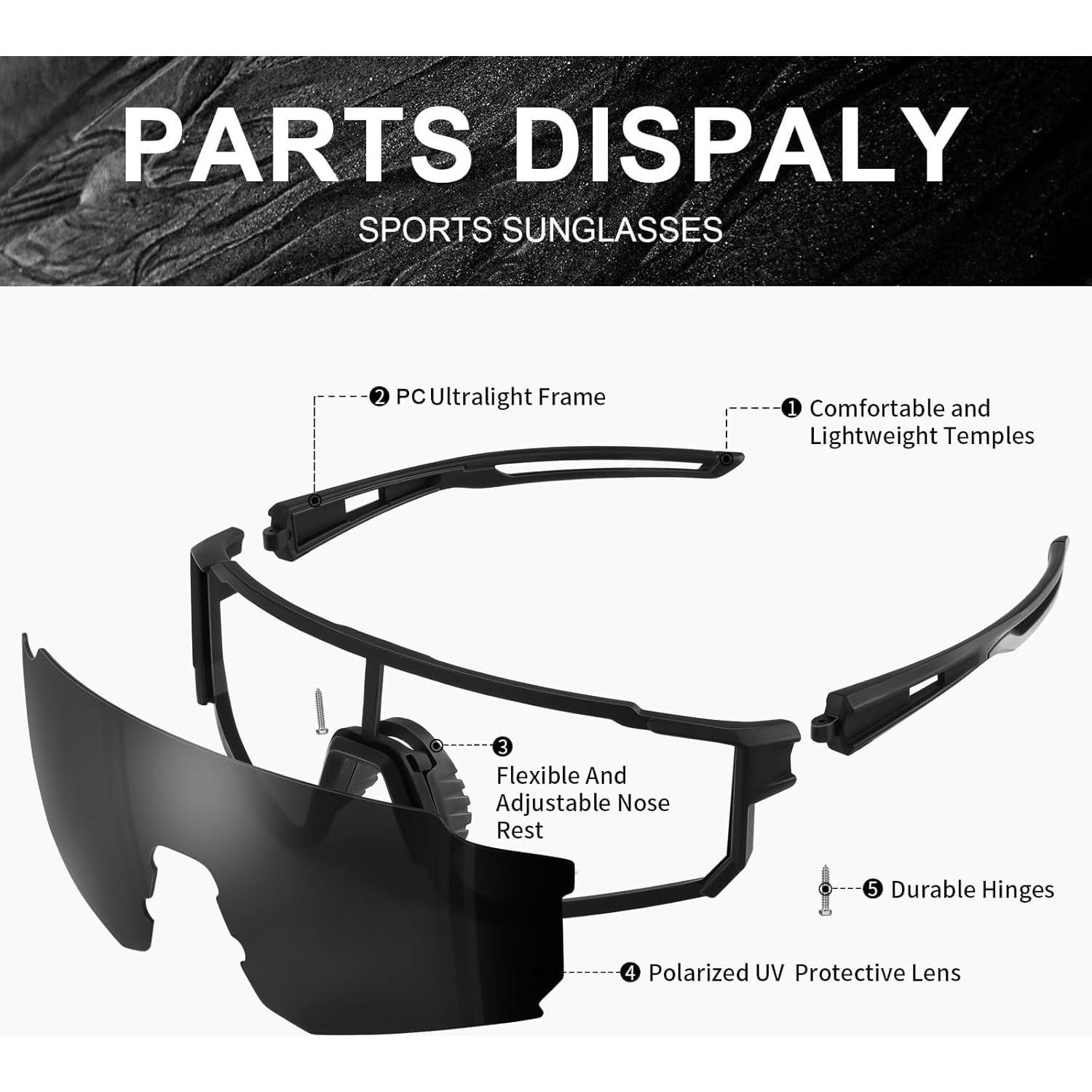 Gafas de sol TURBOPEP polarizadas UV para deportes al aire libre