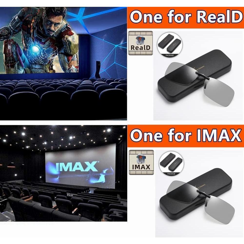 Gafas 3D Clip AoHeng RealD IMAX 2 Paquete Ligeras