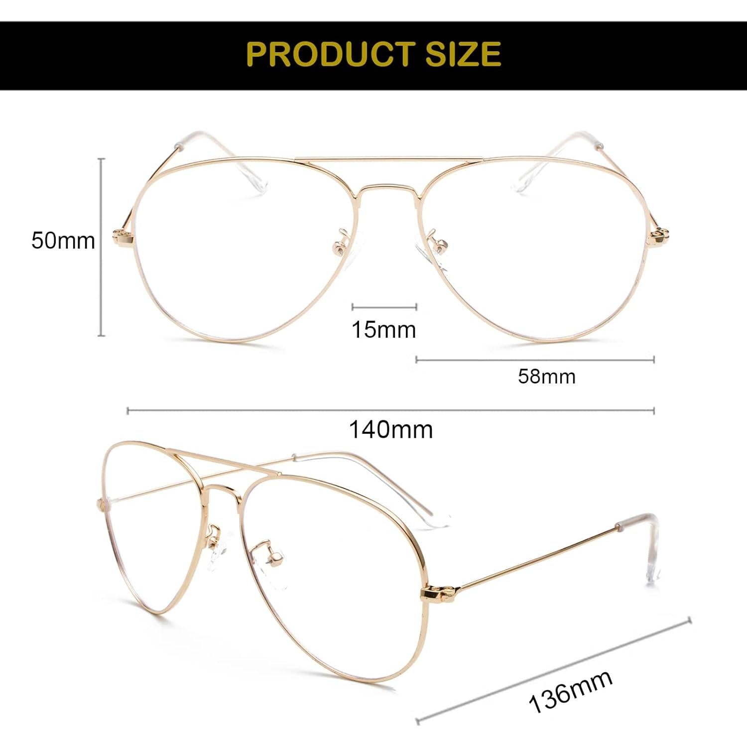 Gafas Aviador EYLRIM Anti Luz Azul Unisex Marco Metal