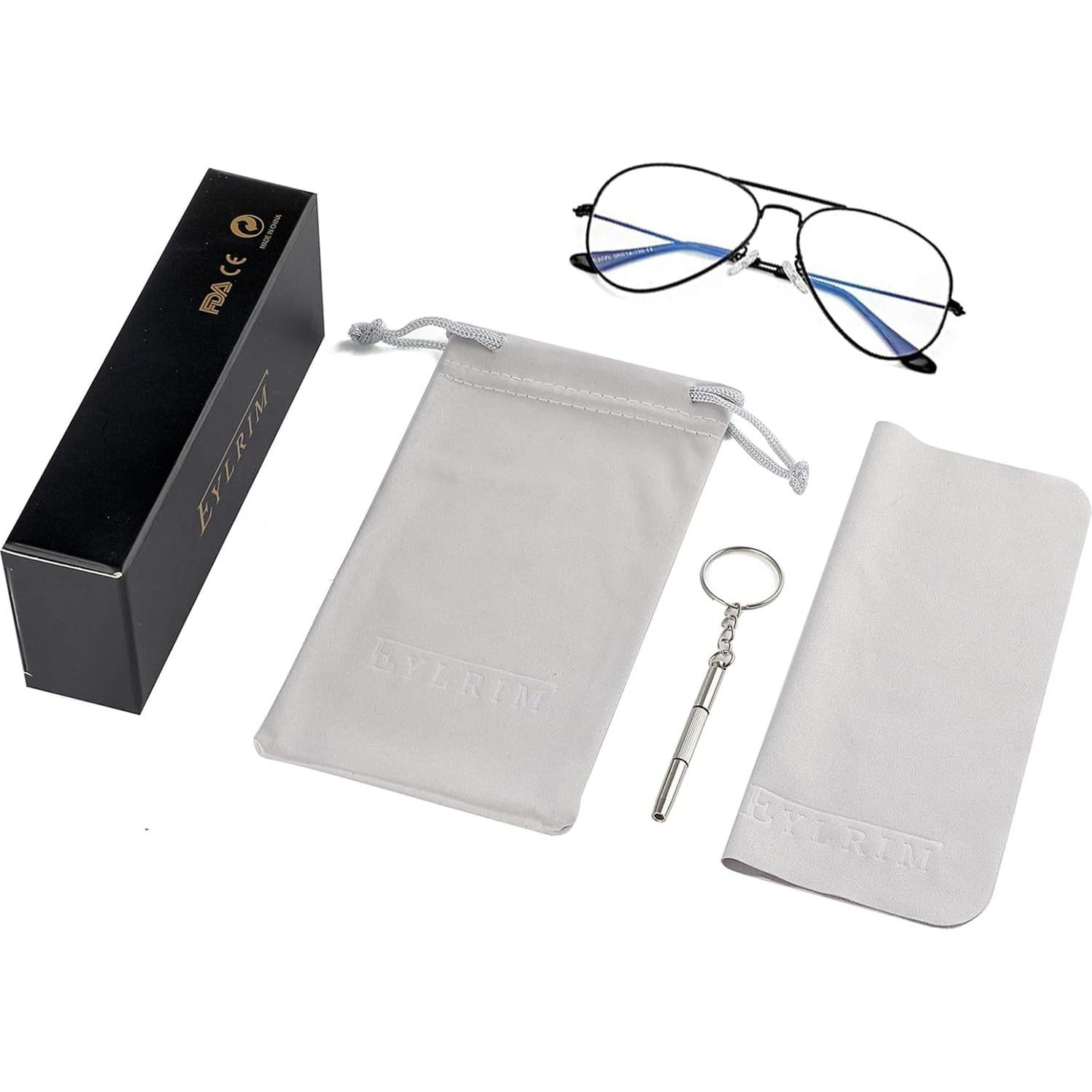 Gafas Aviador EYLRIM Unisex con Lentes Anti Luz Azul