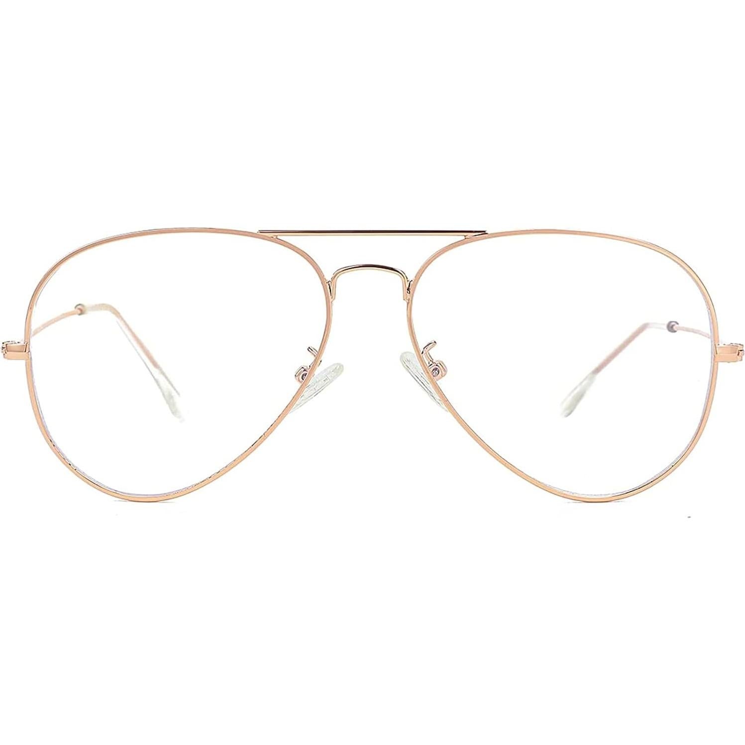 Gafas de Aviador EYLRIM Anti Luz Azul Unisex Oro Rosa