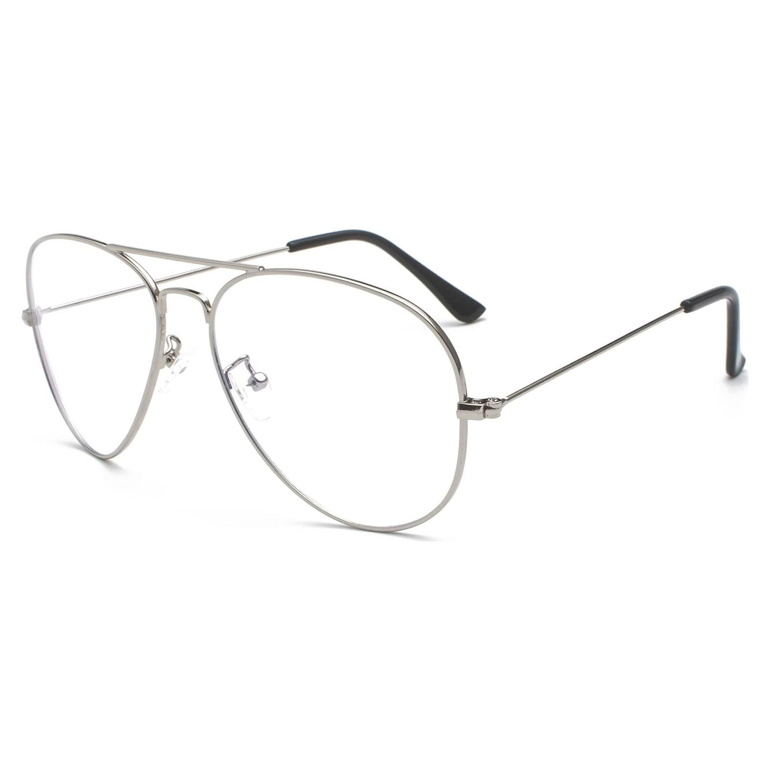 Gafas de Aviador EYLRIM Anti Luz Azul Unisex Plata