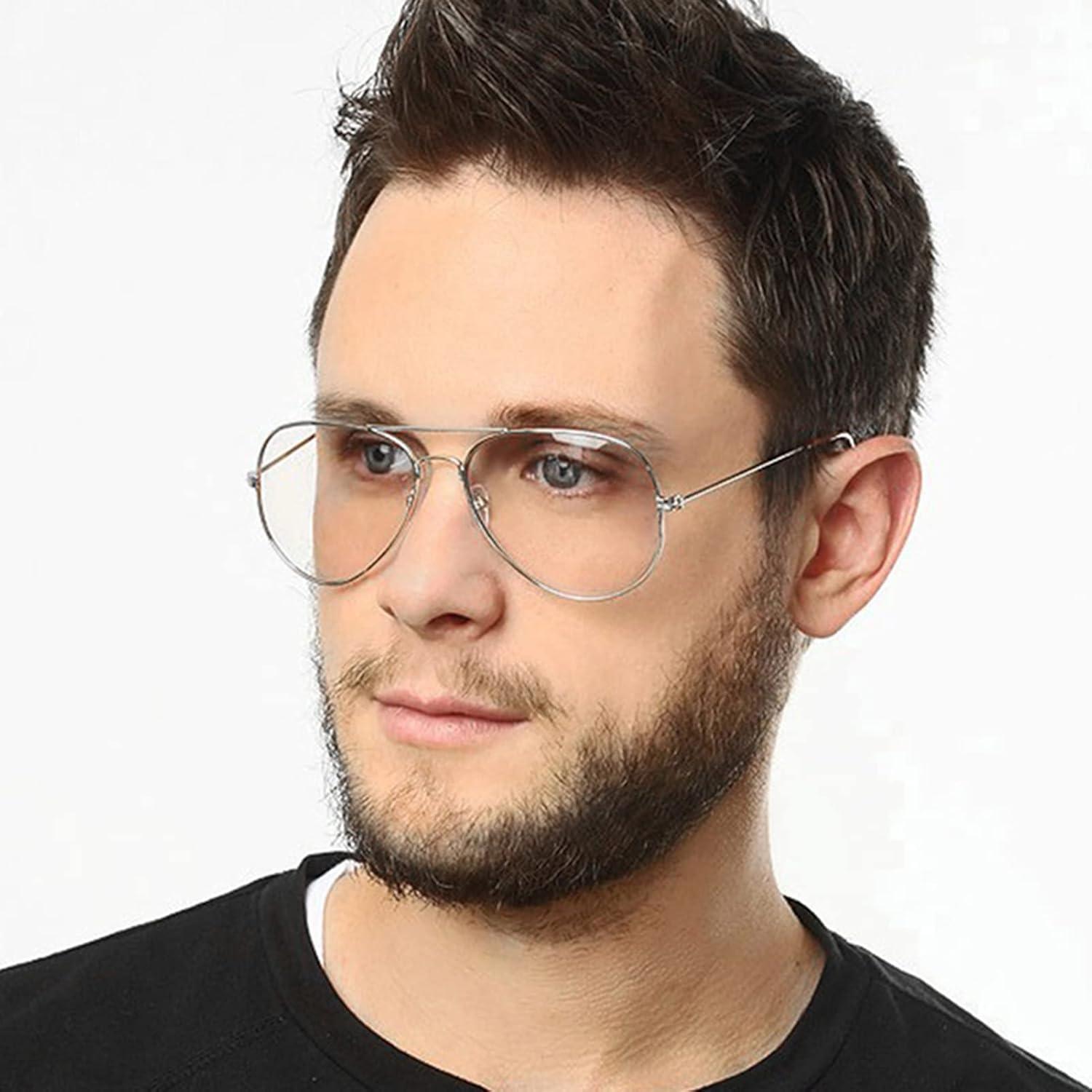 Gafas de Aviador EYLRIM Anti Luz Azul Unisex Plata