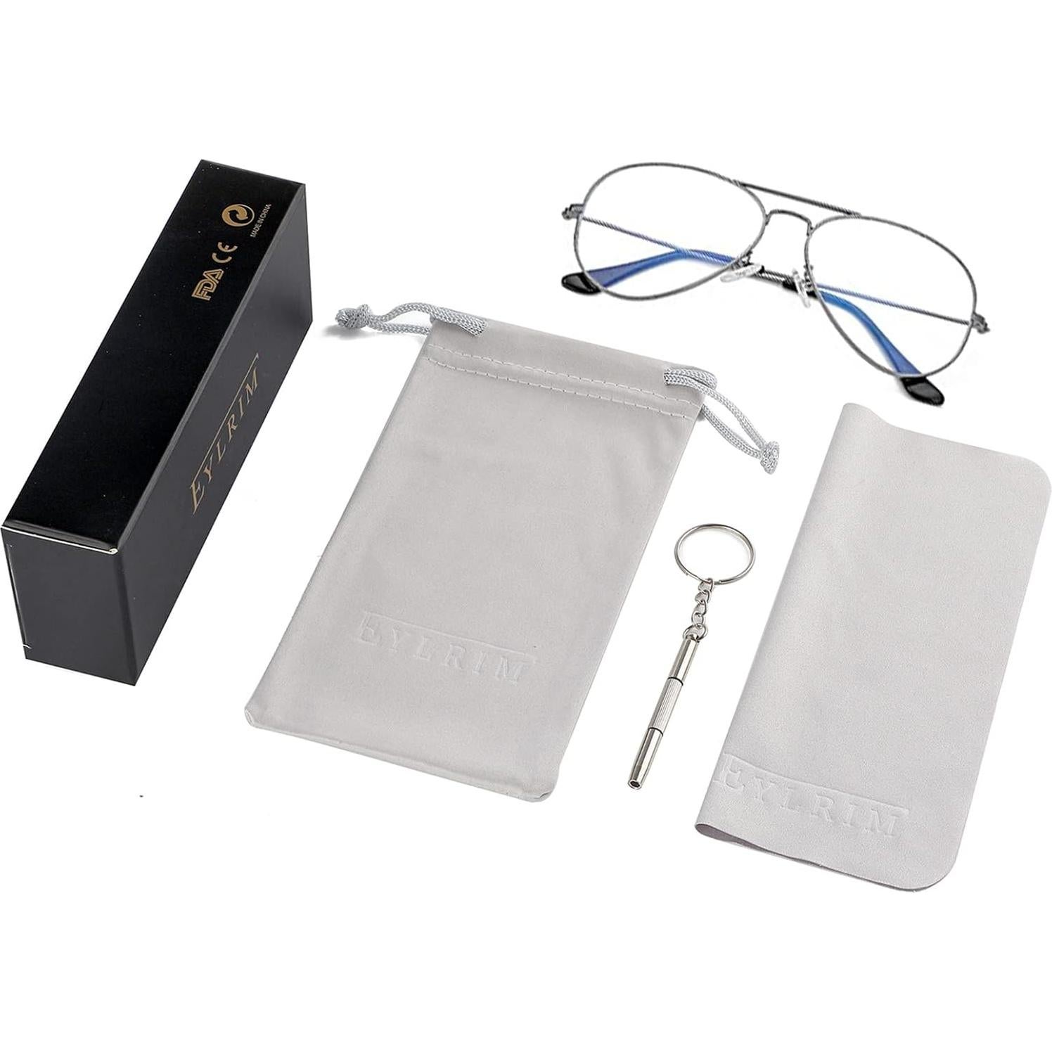 Gafas de Aviador EYLRIM con Lentes Anti Luz Azul