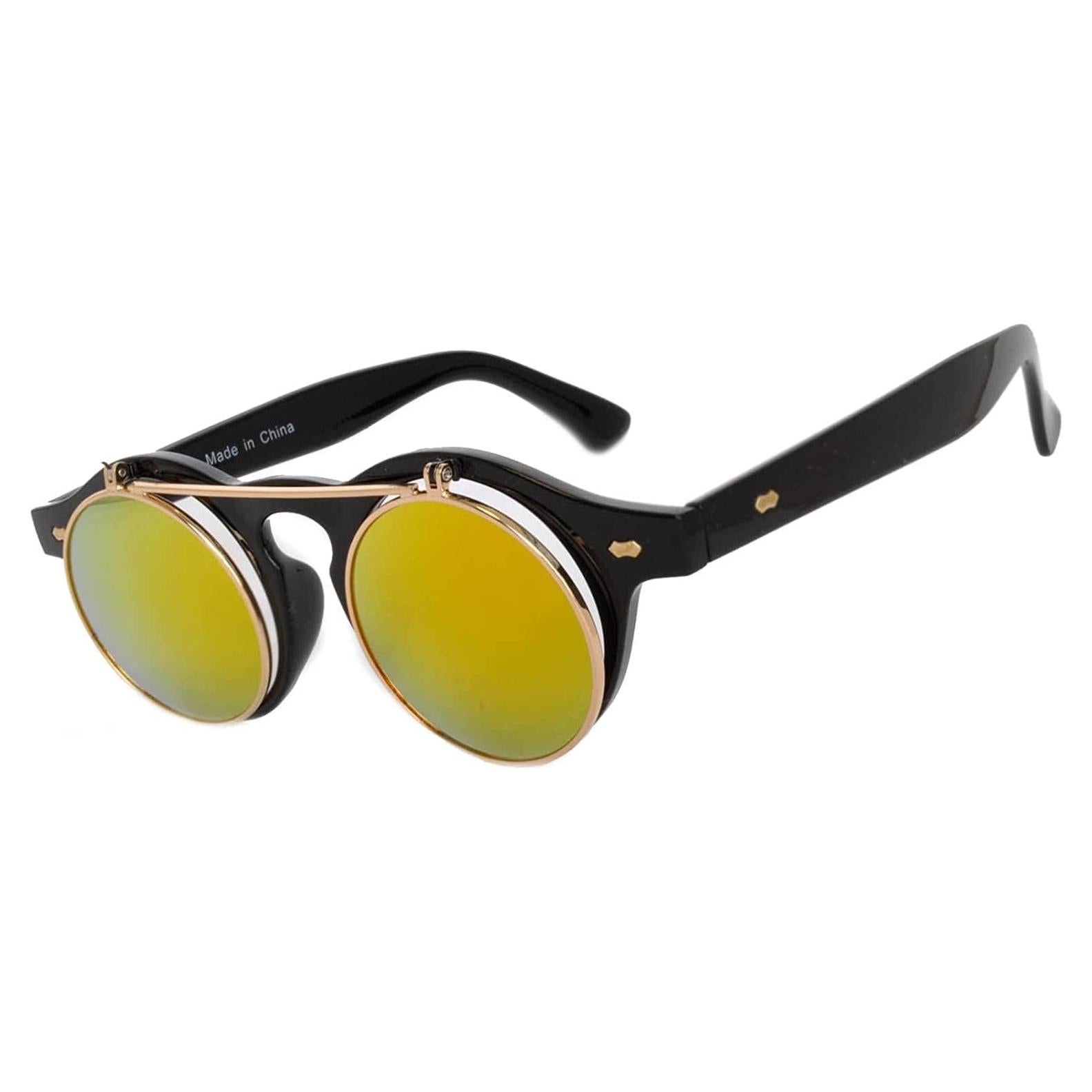 Gafas de Sol Steampunk Doradas Plegables UV400 Unisex