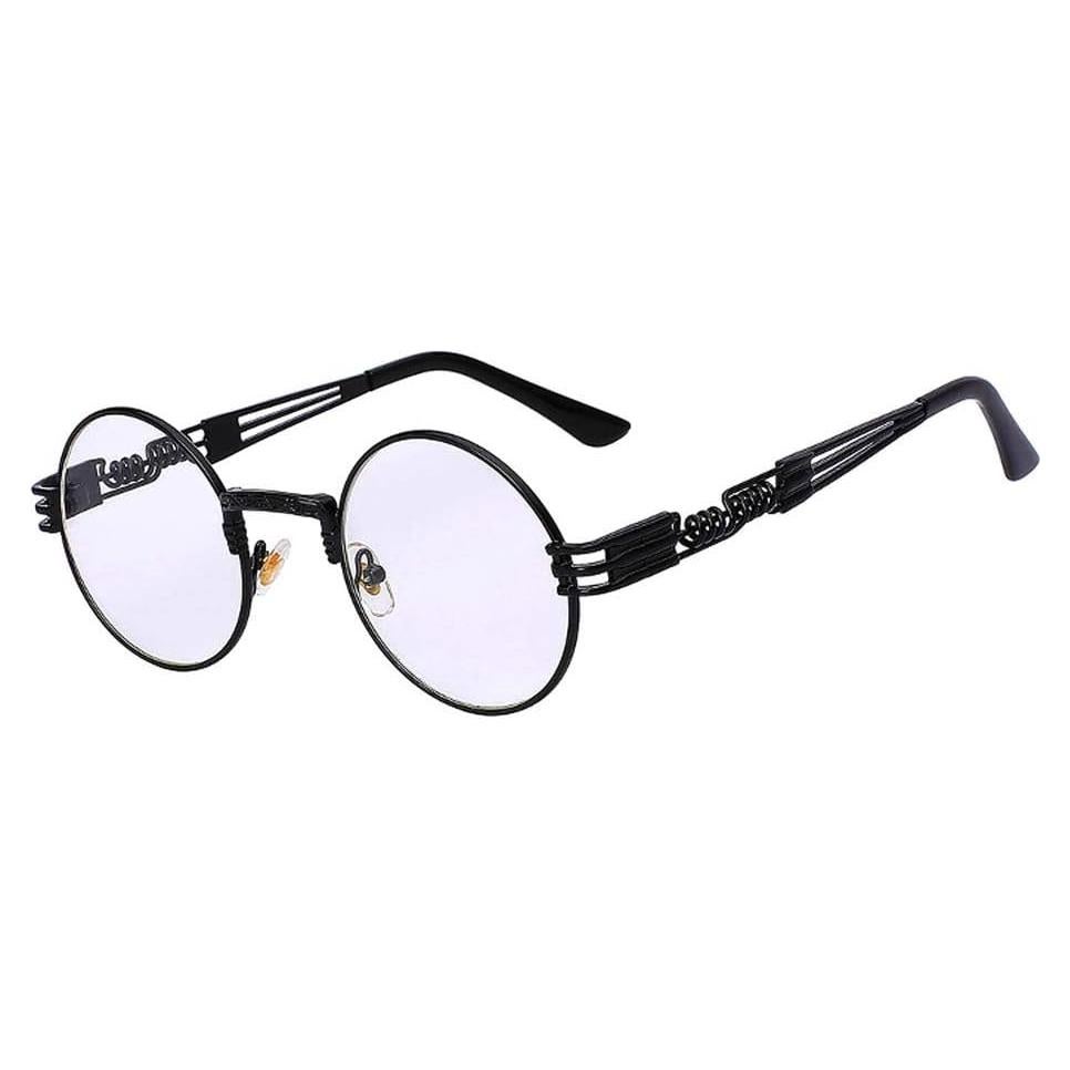 Gafas de sol redondas de metal gótico UV400 para mujer