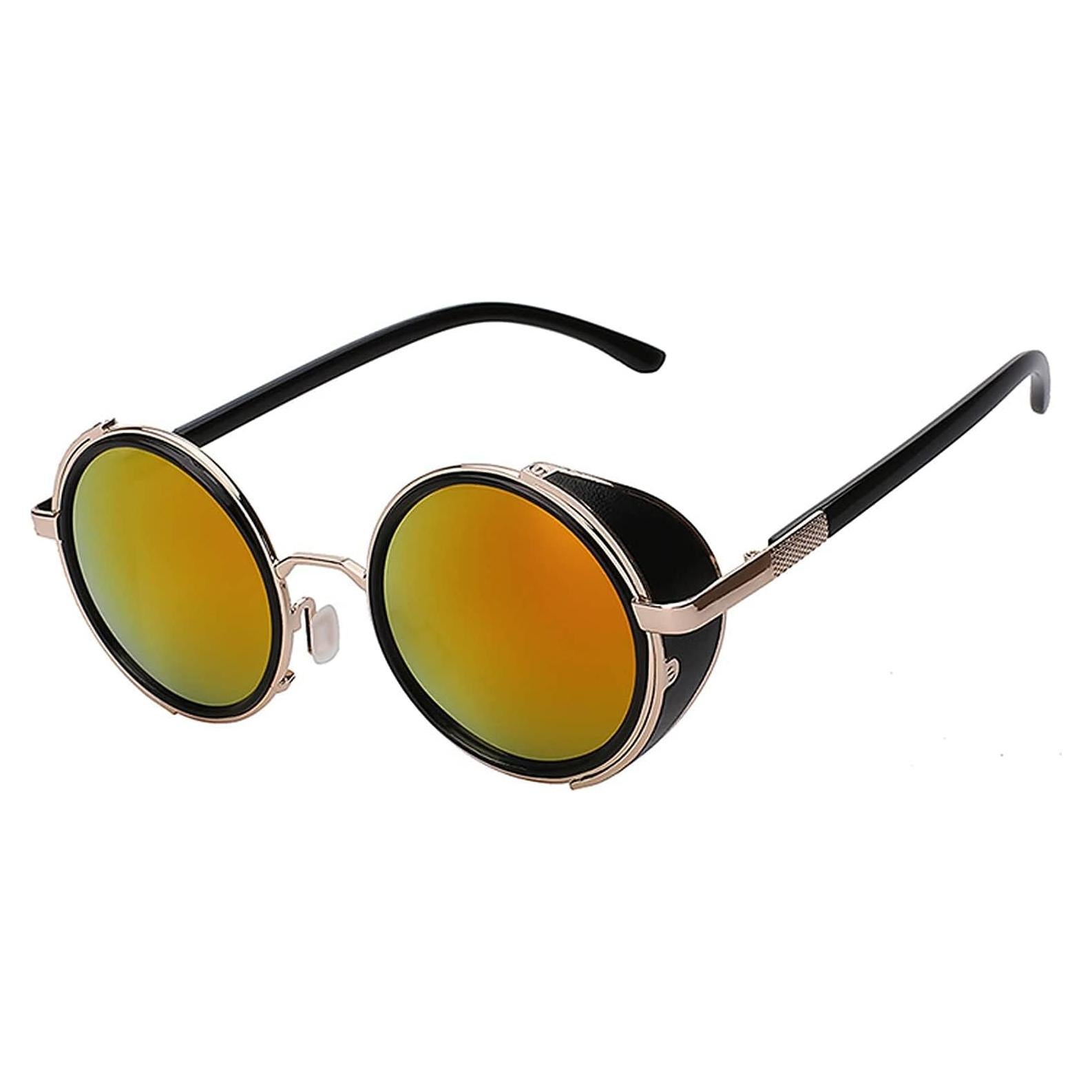 Gafas de sol redondas Steampunk Oro Gótico con UV400