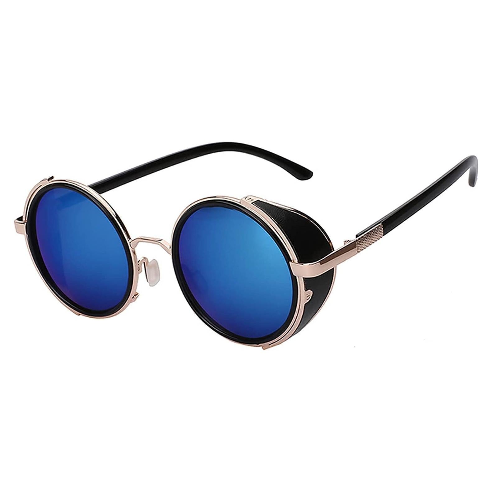 Gafas de Sol Steampunk Metal Redondas UV400 Oro Gótico