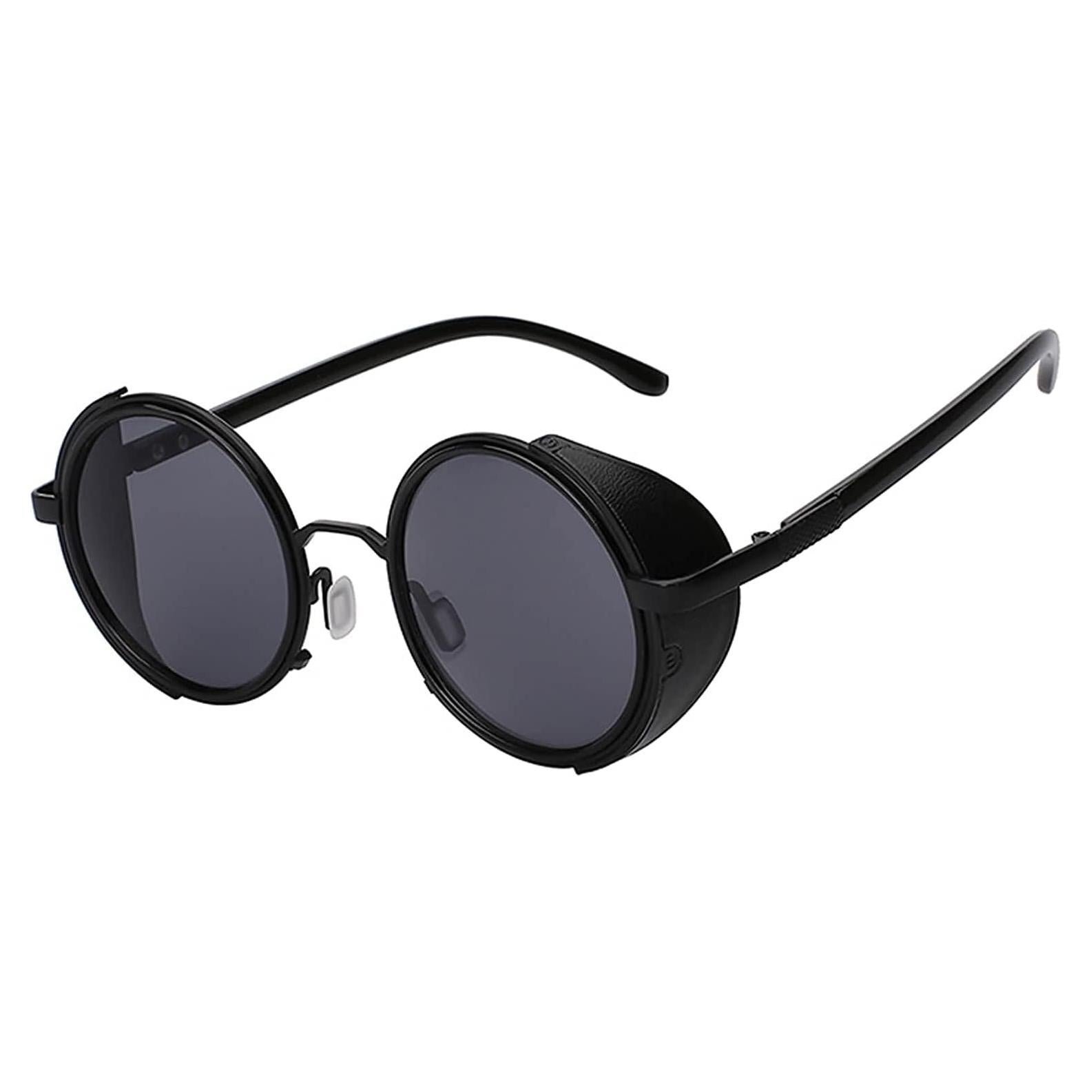 Gafas de sol redondas Steampunk Metal UV400 Vintage