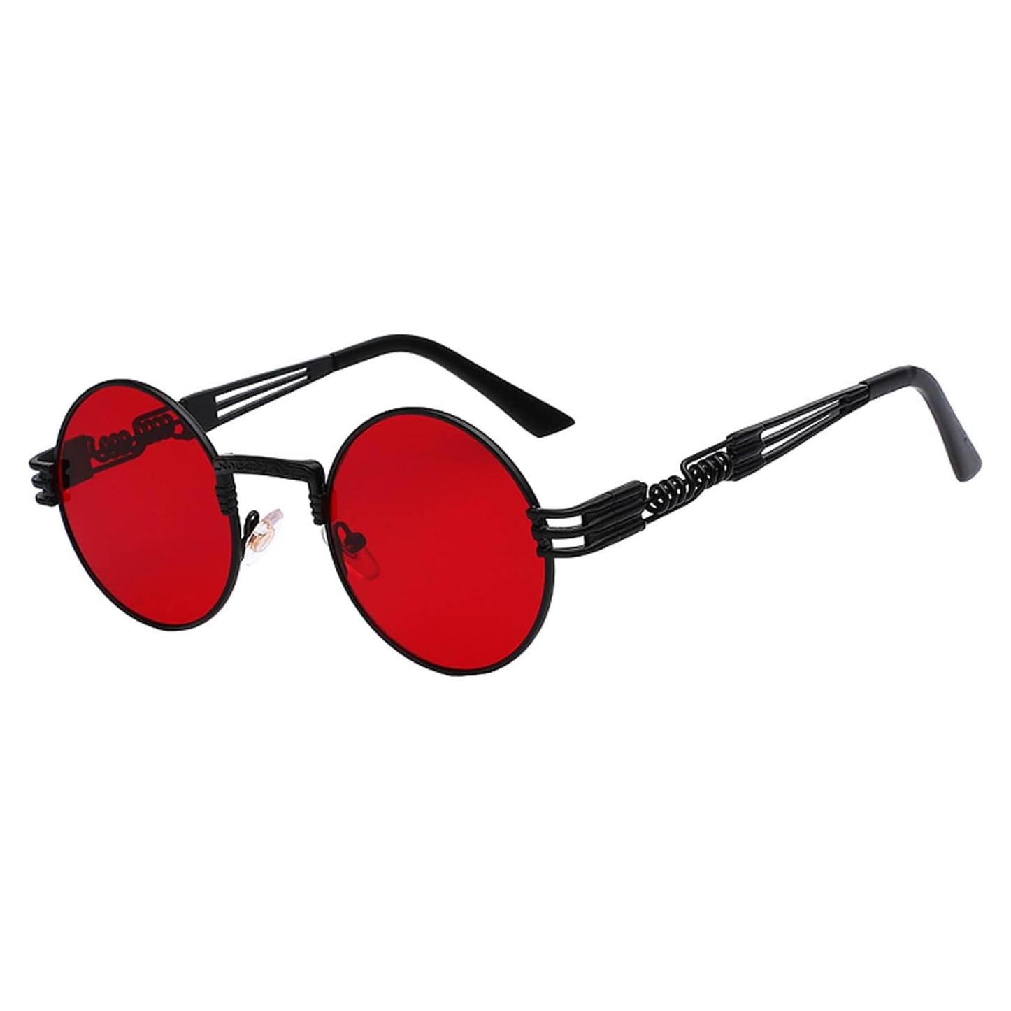 Gafas de sol redondas de metal gótico UV400 para mujer