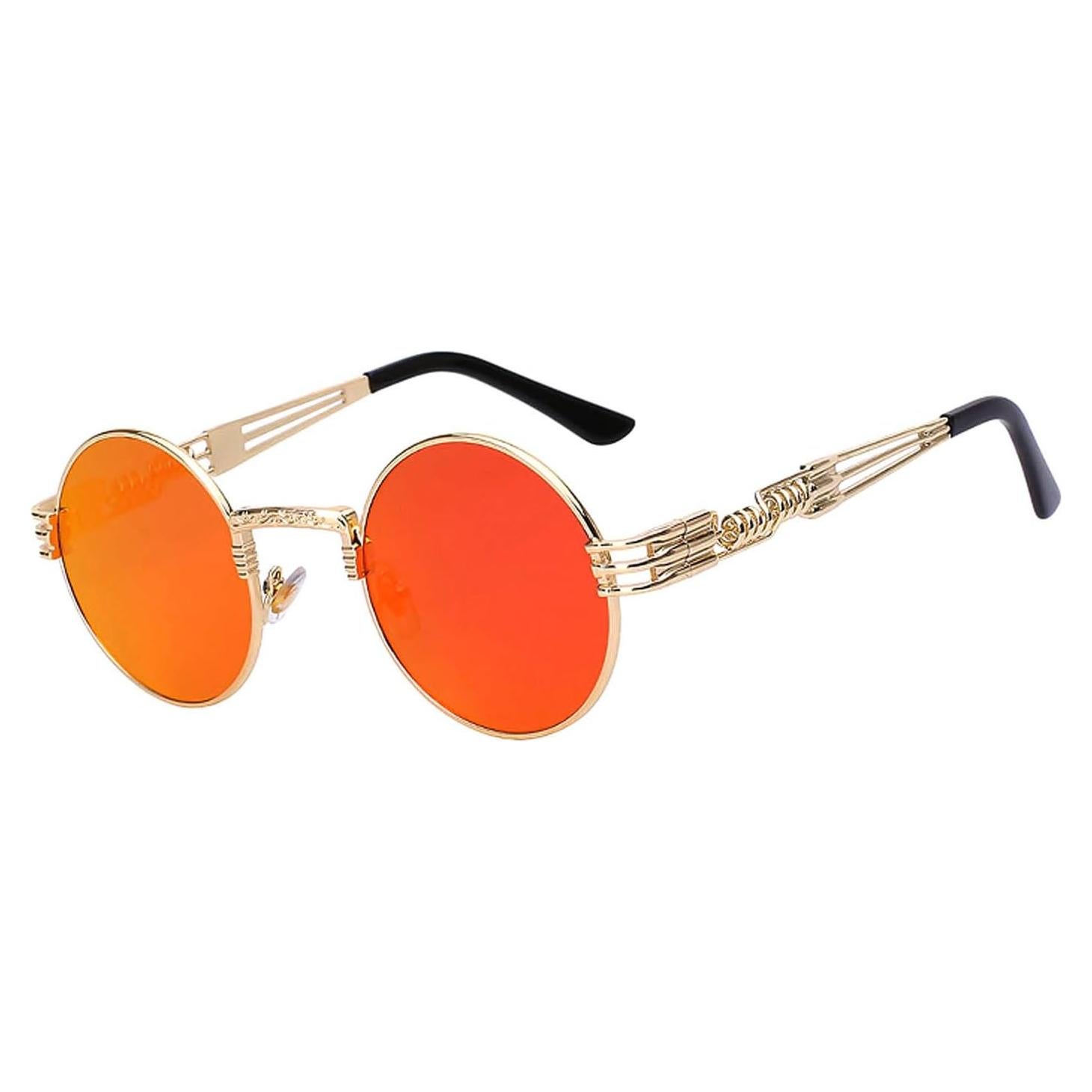 Gafas de sol redondas metalicas estilo steampunk UV400
