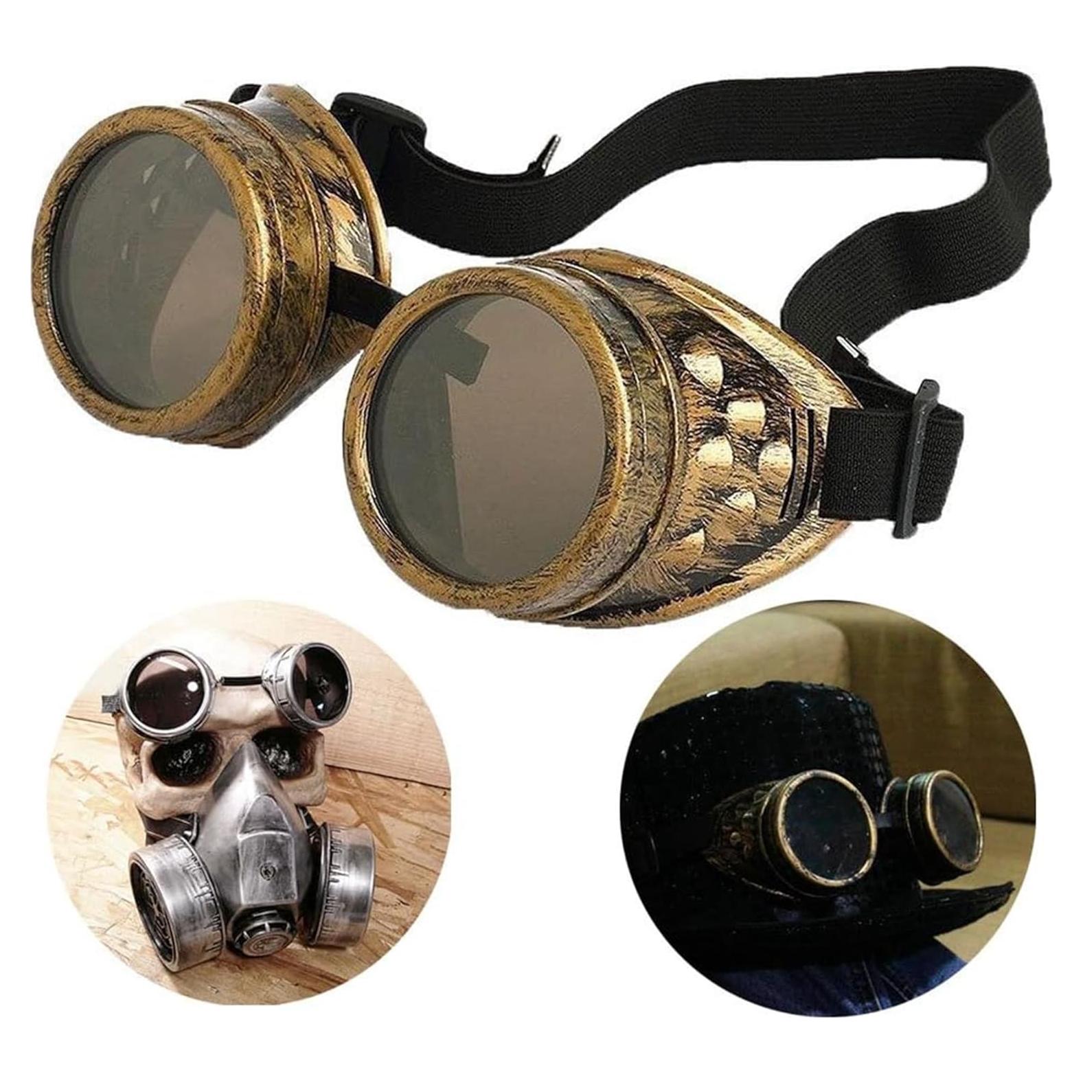 Gafas Steampunk T&B Redondas Ajustables para Cosplay