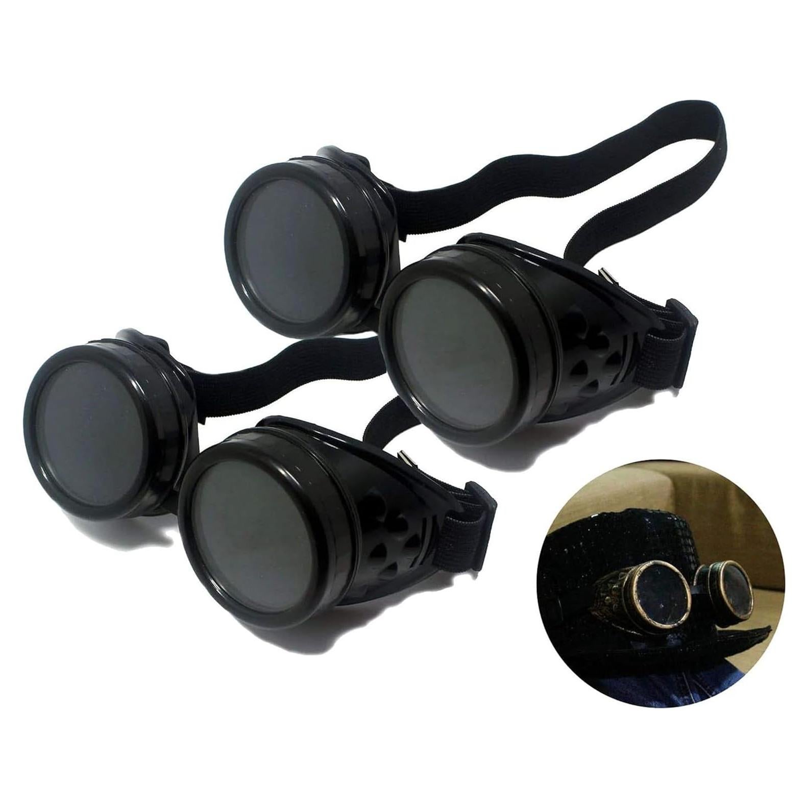 Gafas Steampunk TamBee Negras - 2 Pares Accesorios