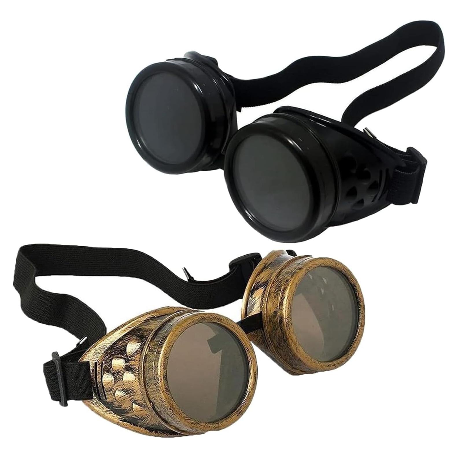 Gafas Steam Punk TamBee 2 Pares Ajustables Halloween
