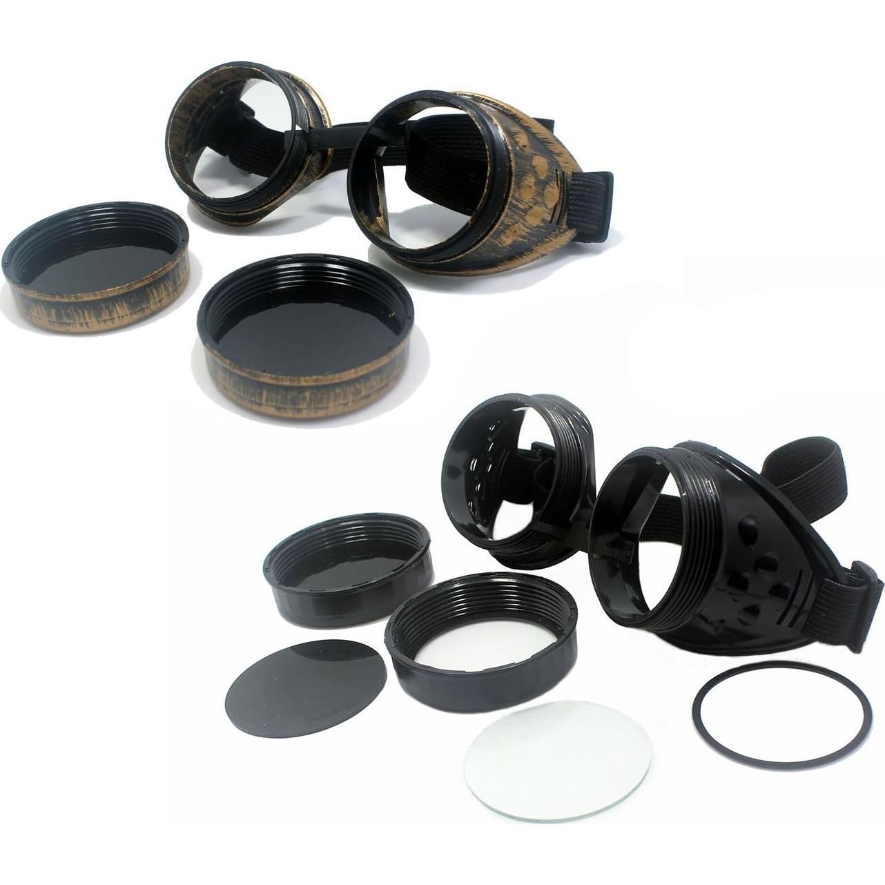 Gafas Steam Punk TamBee 2 Pares Ajustables Halloween