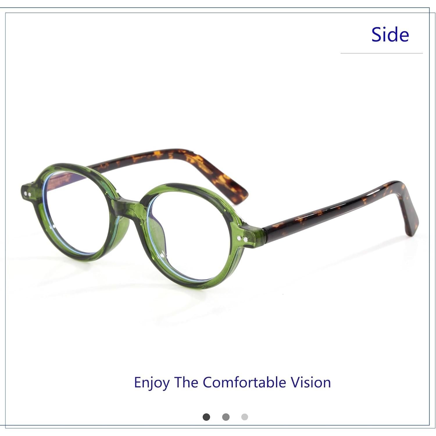 Gafas Redondas Teumire Anti Luz Azul Verde Leopardo