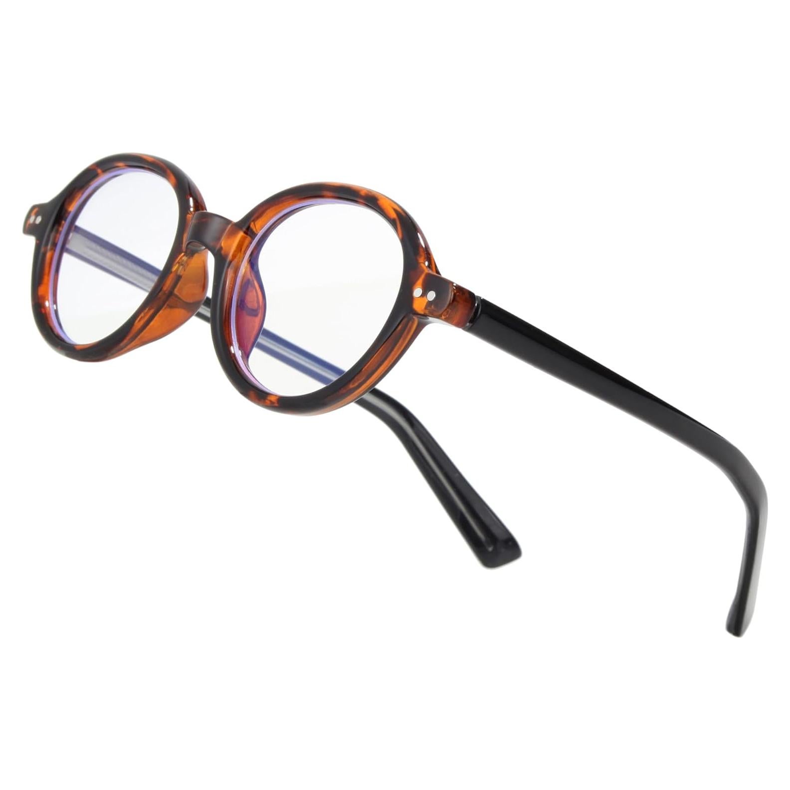 Gafas Redondas Vintage Anti Luz Azul Unisex A05 Leopardo