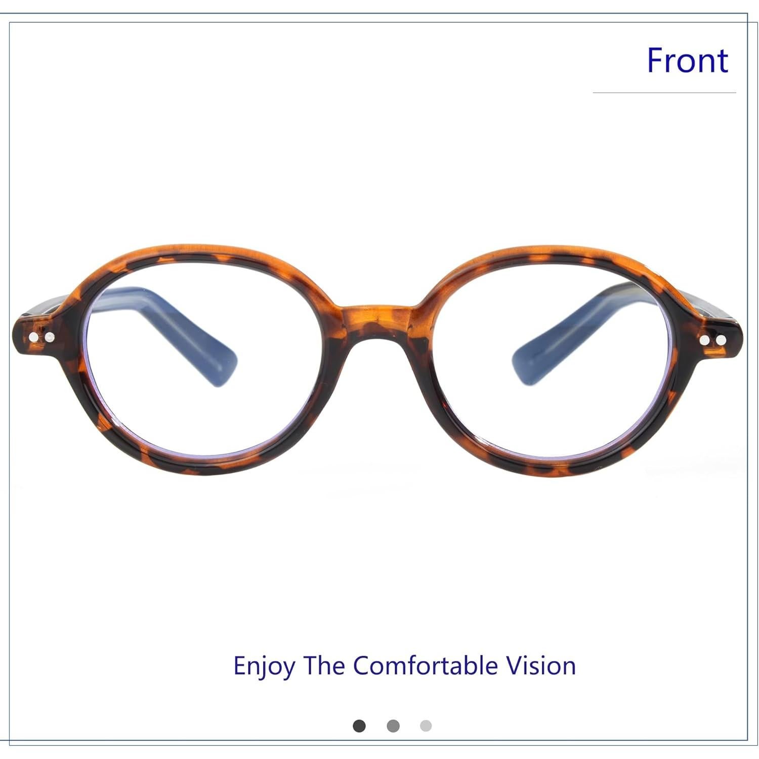 Gafas Redondas Vintage Anti Luz Azul Unisex A05 Leopardo